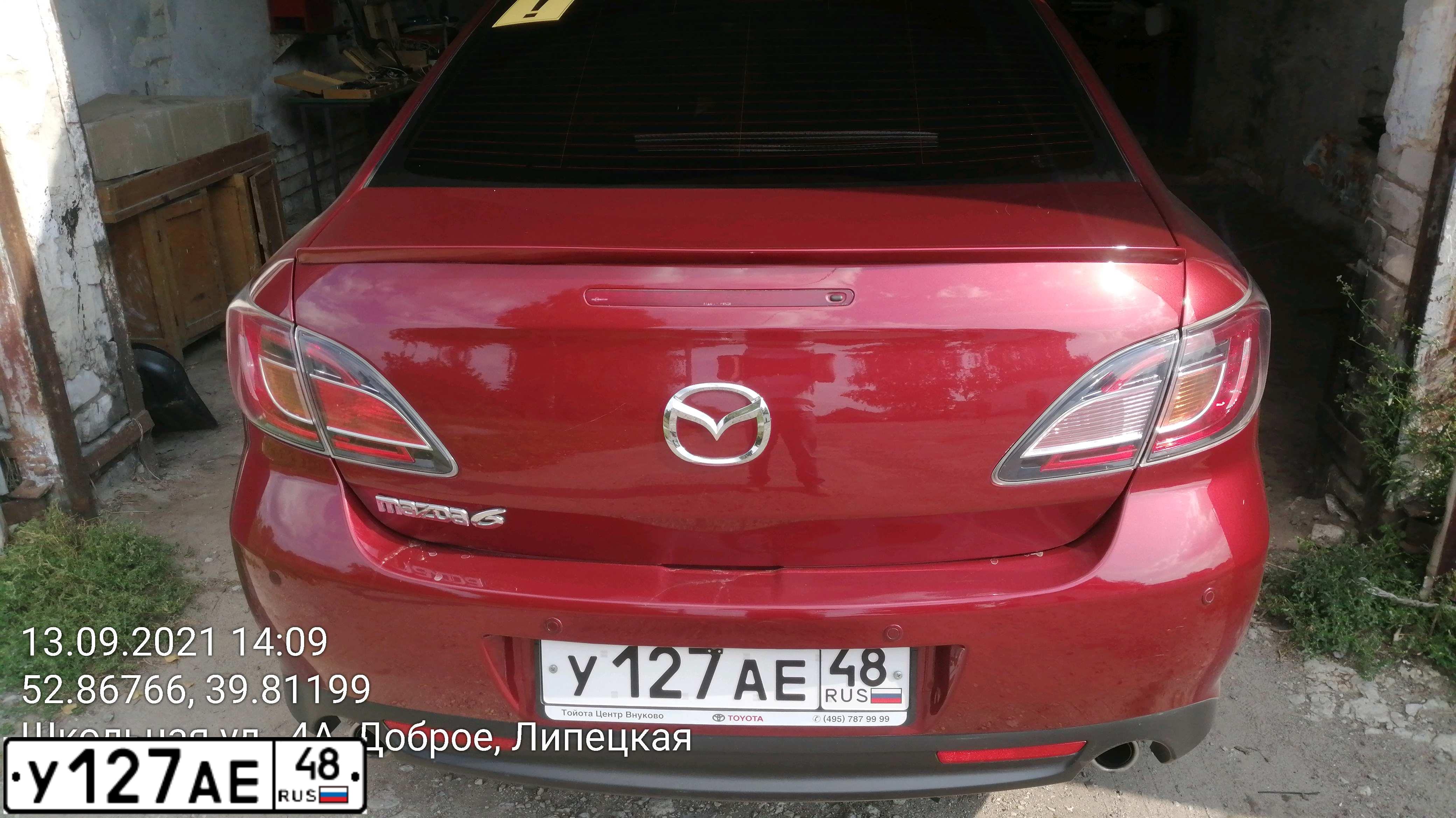 Фото автомобиля MAZDA 6, 2007 — госномер С207КР77. Цвет: Красный
