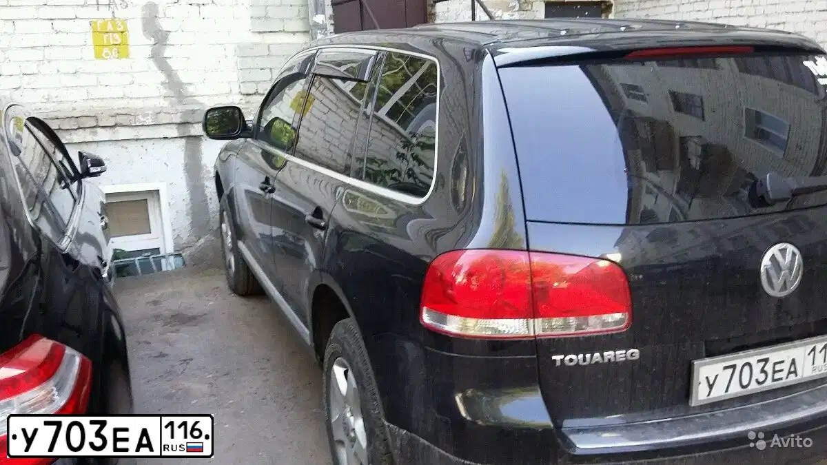 Фото автомобиля VOLKSWAGEN TOUAREG, 2004 — госномер Н561КВ159. Цвет: ЧЕРНЫЙ