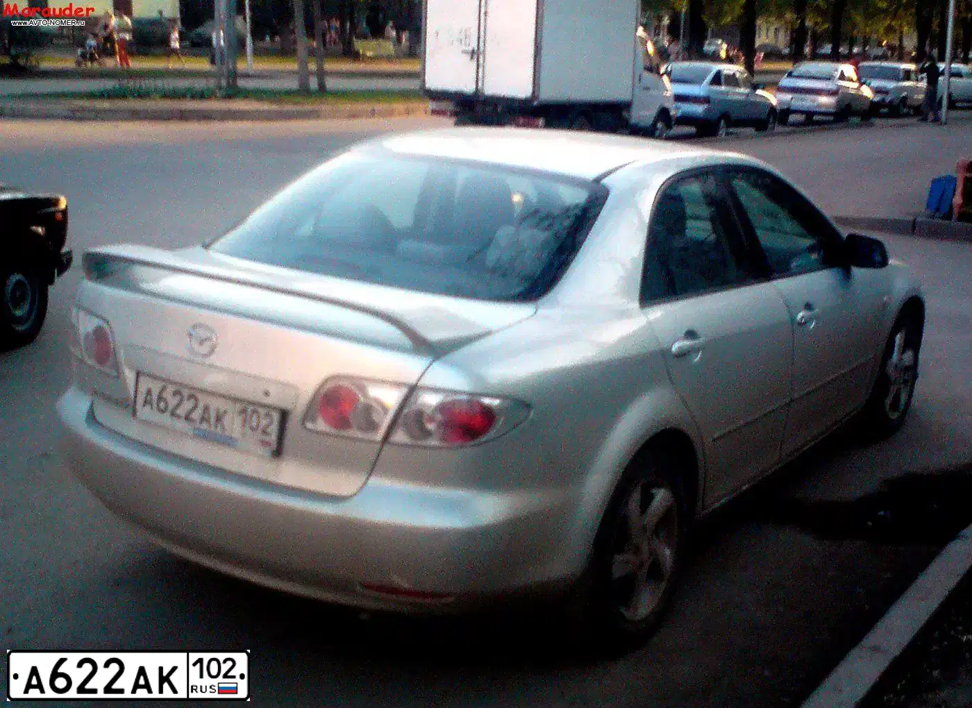Фото автомобиля MAZDA 6, 2002 — госномер А622АК102. Цвет: БЕЛЫЙ (СЕРЕБРИСТЫЙ)