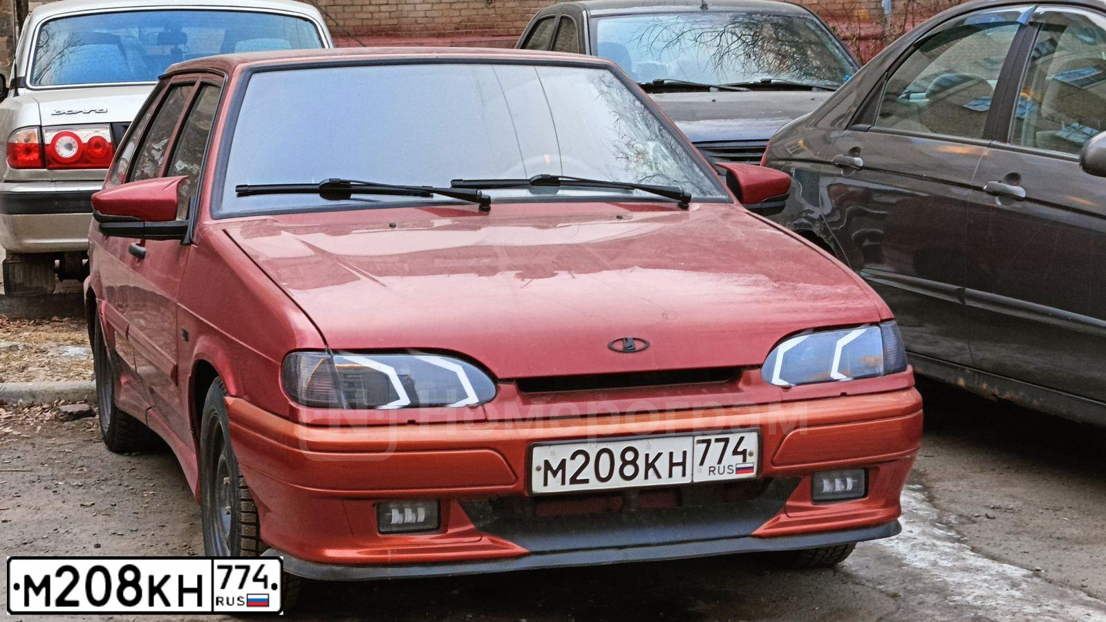 Фото автомобиля LADA 2114 SAMARA, 2008 — госномер М208КН774. Цвет: ЗОЛОТИСТО-КРАСНЫЙ
