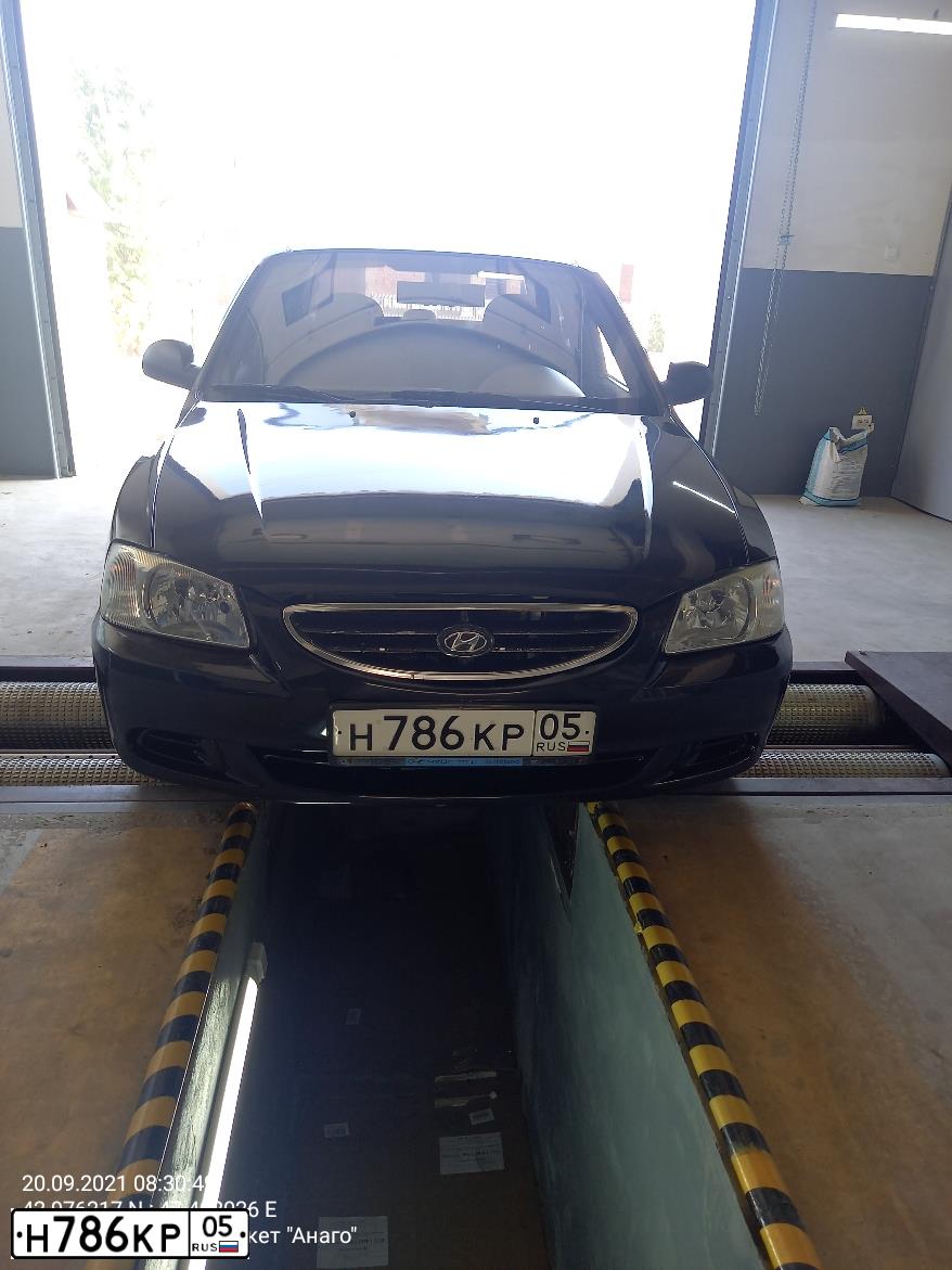 Фото автомобиля TAGAZ ACCENT, 2008 — госномер Н786КР05. Цвет: ЧЕРНЫЙ