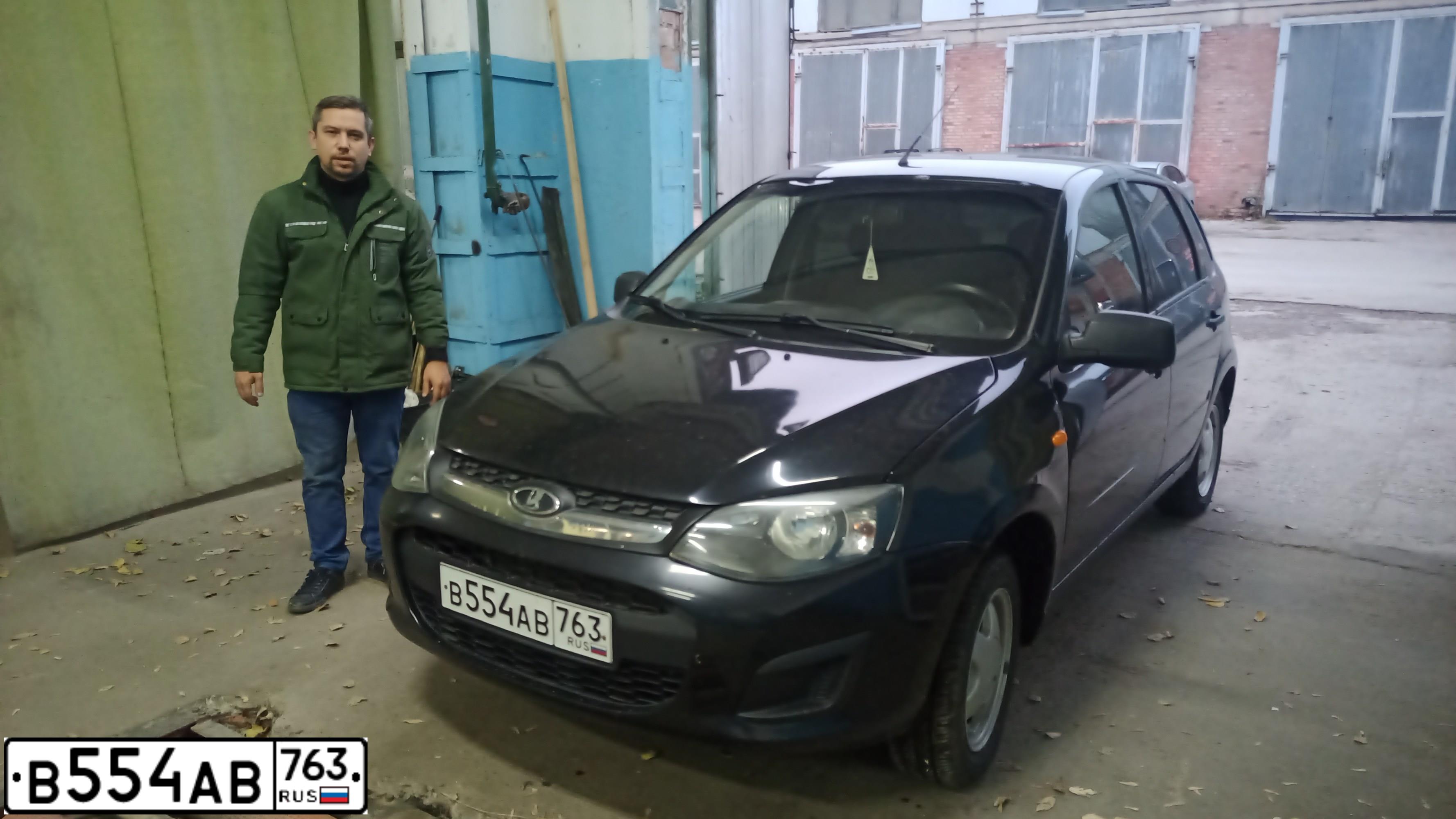 Фото автомобиля LADA 2192 KALINA, 2013 — госномер В554АВ763. Цвет: Сине-Черный