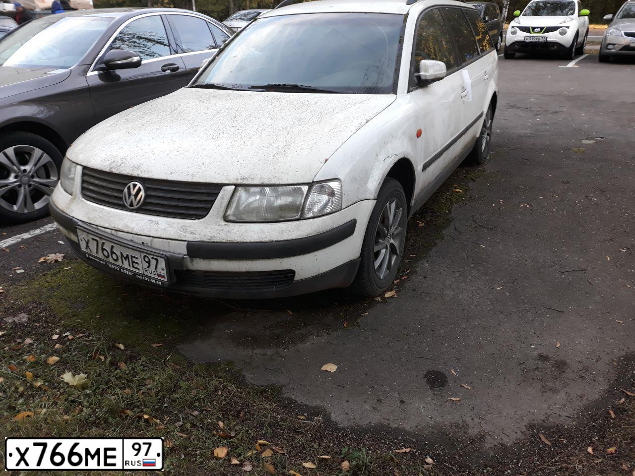 Фото автомобиля VOLKSWAGEN PASSAT, 1997 — госномер Х766МЕ97. Цвет: БЕЛЫЙ