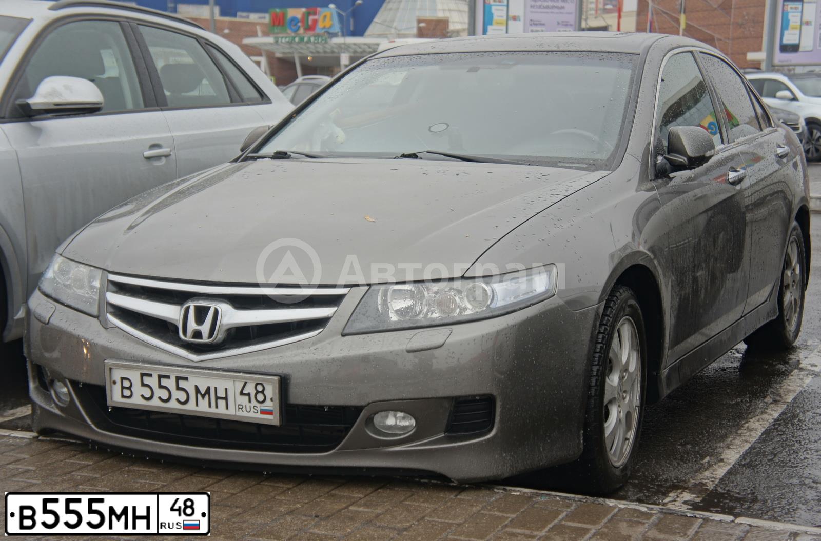 Фото автомобиля HONDA ACCORD, 2007 — госномер В555МН48. Цвет: СЕРЫЙ ТЕМНЫЙ