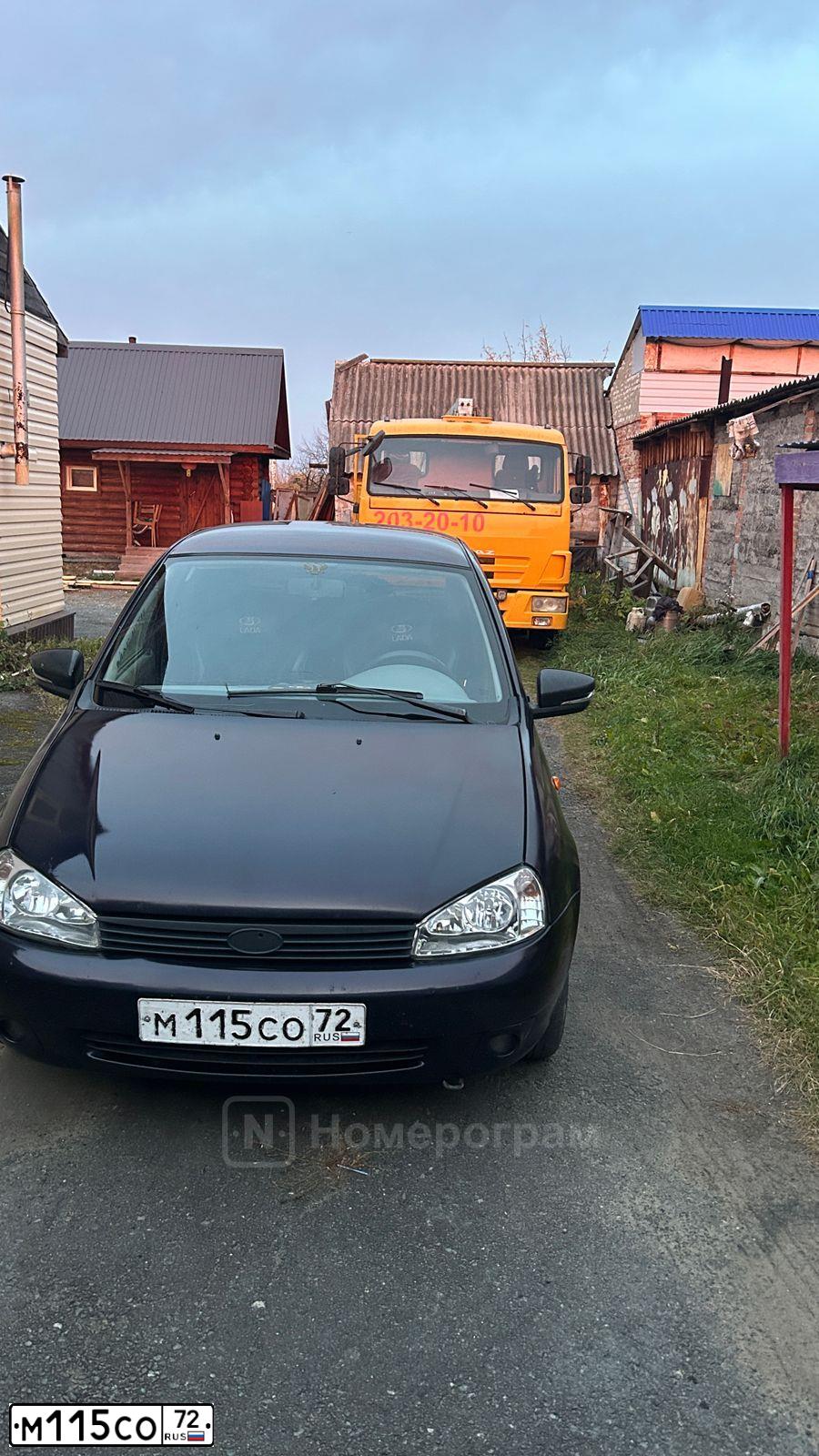 Фото автомобиля LADA 1118 KALINA, 2009 — госномер М115СО72. Цвет: СИНЕ-ФИОЛЕТОВЫЙ