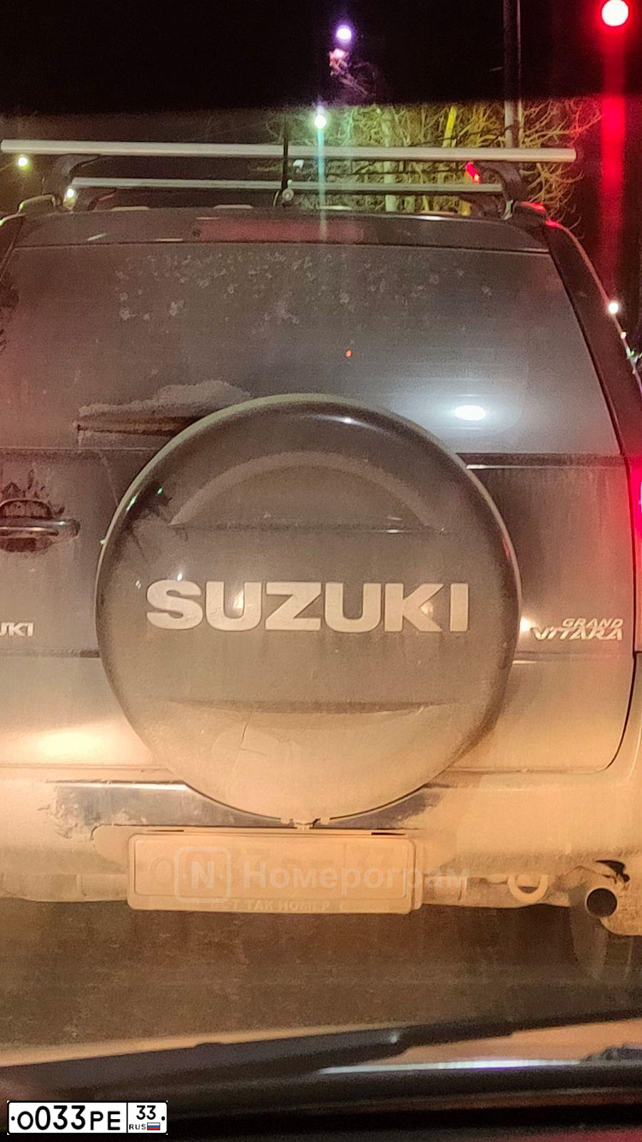 Фото автомобиля SUZUKI /GRAND/ VITARA, 2008 — госномер О033РЕ33. Цвет: ЧЕРНЫЙ
