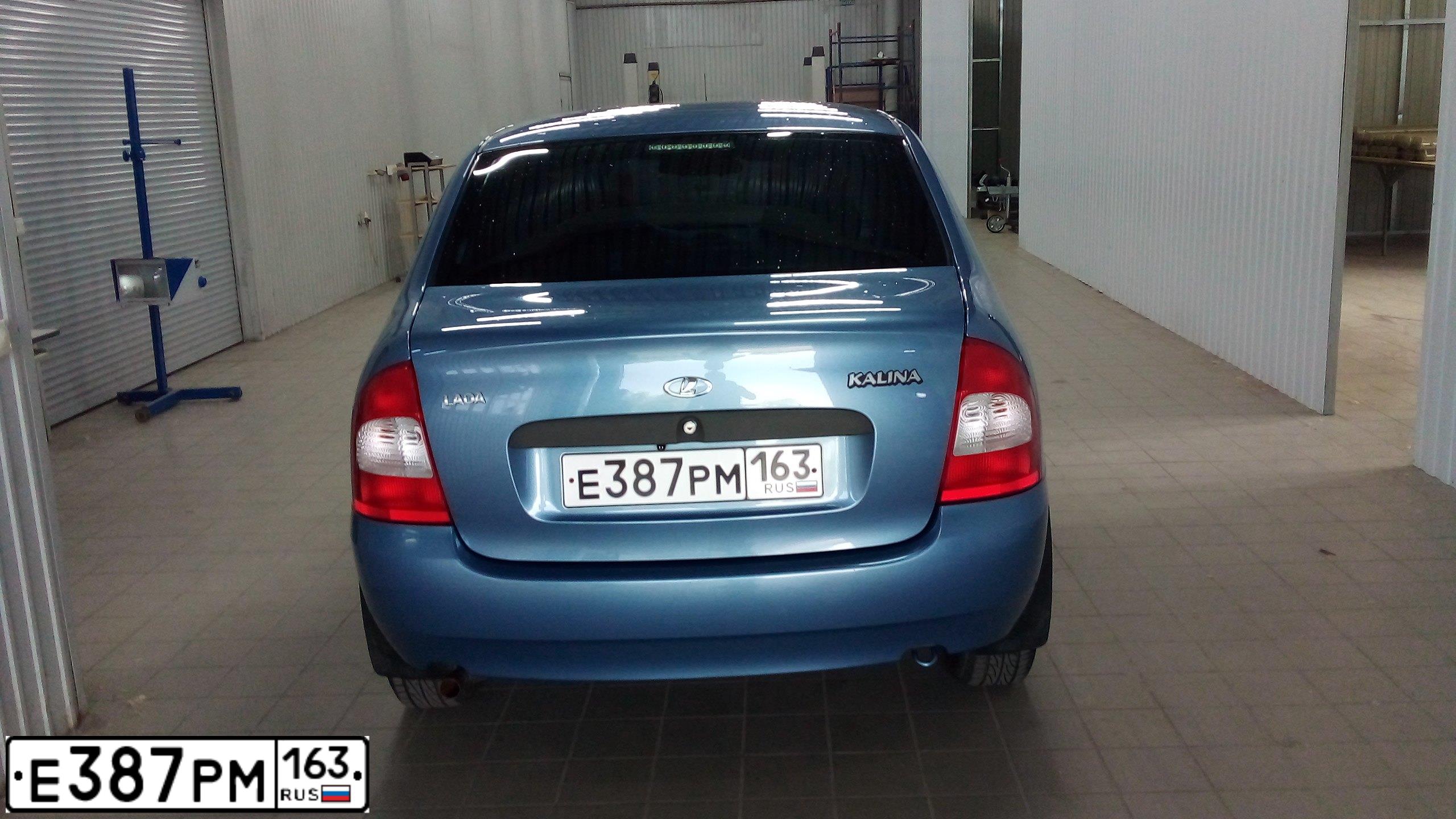 Фото автомобиля LADA 1118 KALINA, 2007 — госномер Е387РМ163. Цвет: СЕРО-СИНИЙ