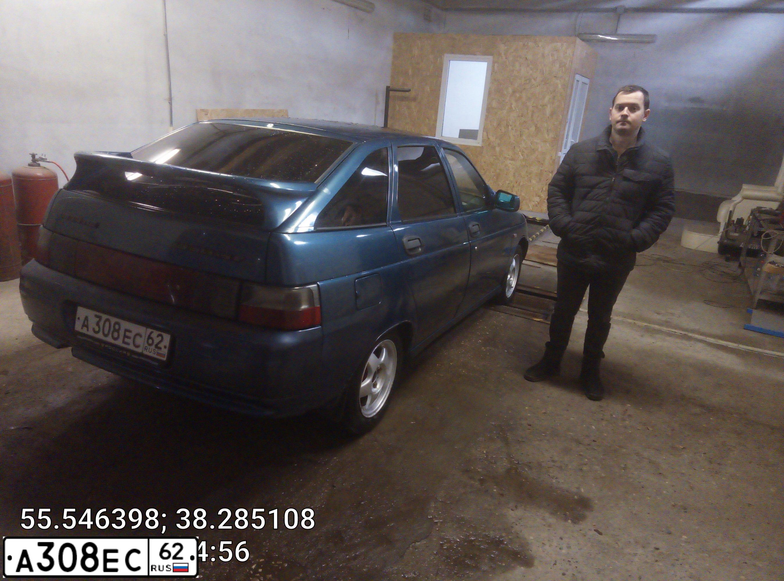 Фото автомобиля LADA 2112 LADA, 2004 — госномер А308ЕС62. Цвет: сине-зеленый