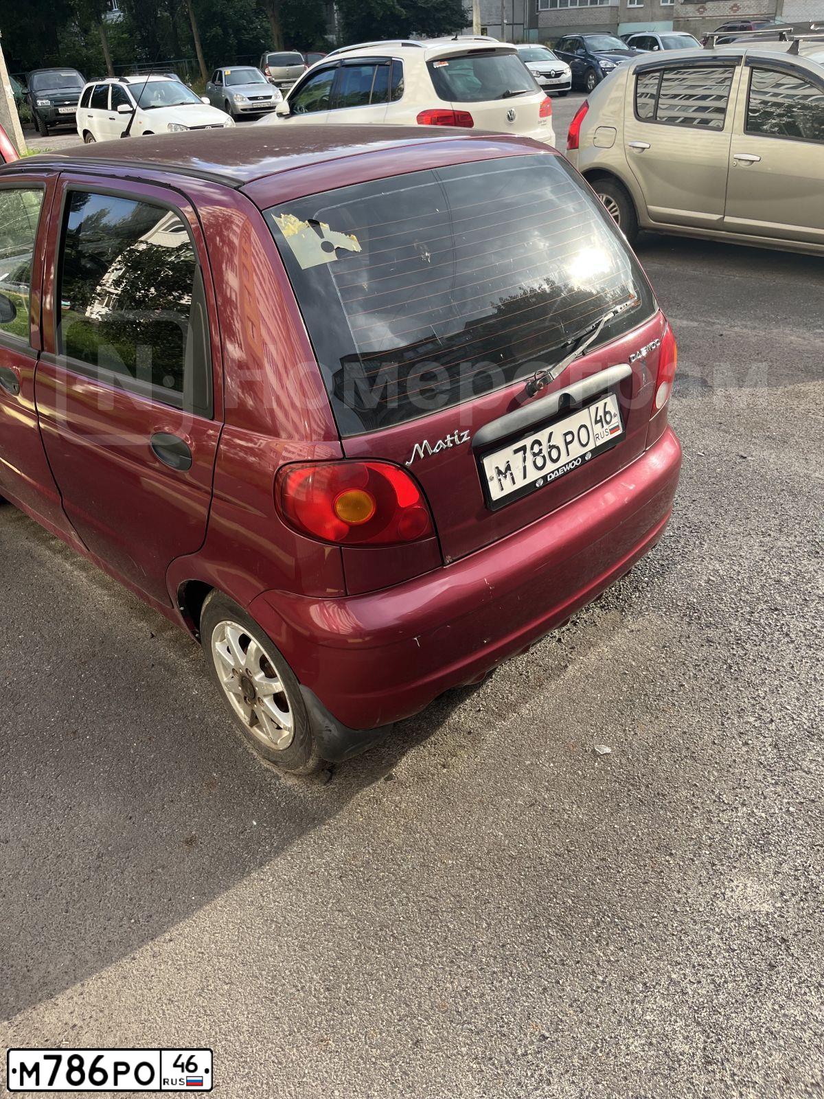 Фото автомобиля DAEWOO MATIZ, 2005 — госномер М786РО46. Цвет: КРАСНЫЙ(СПЕЛАЯ ВИШНЯ)