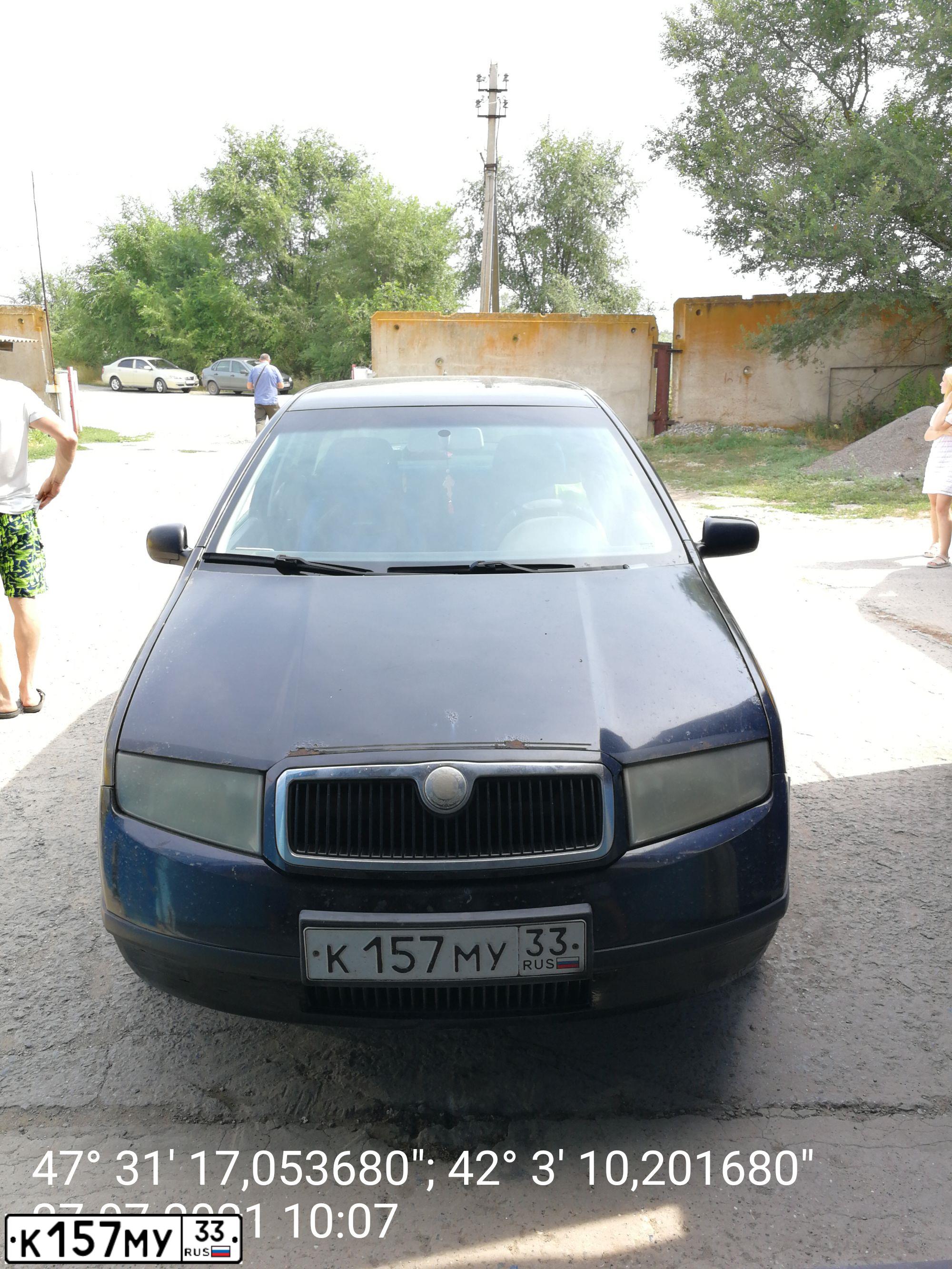 Фото автомобиля SKODA FABIA, 2002 — госномер К157МУ33. Цвет: ЧЕРНЫЙ