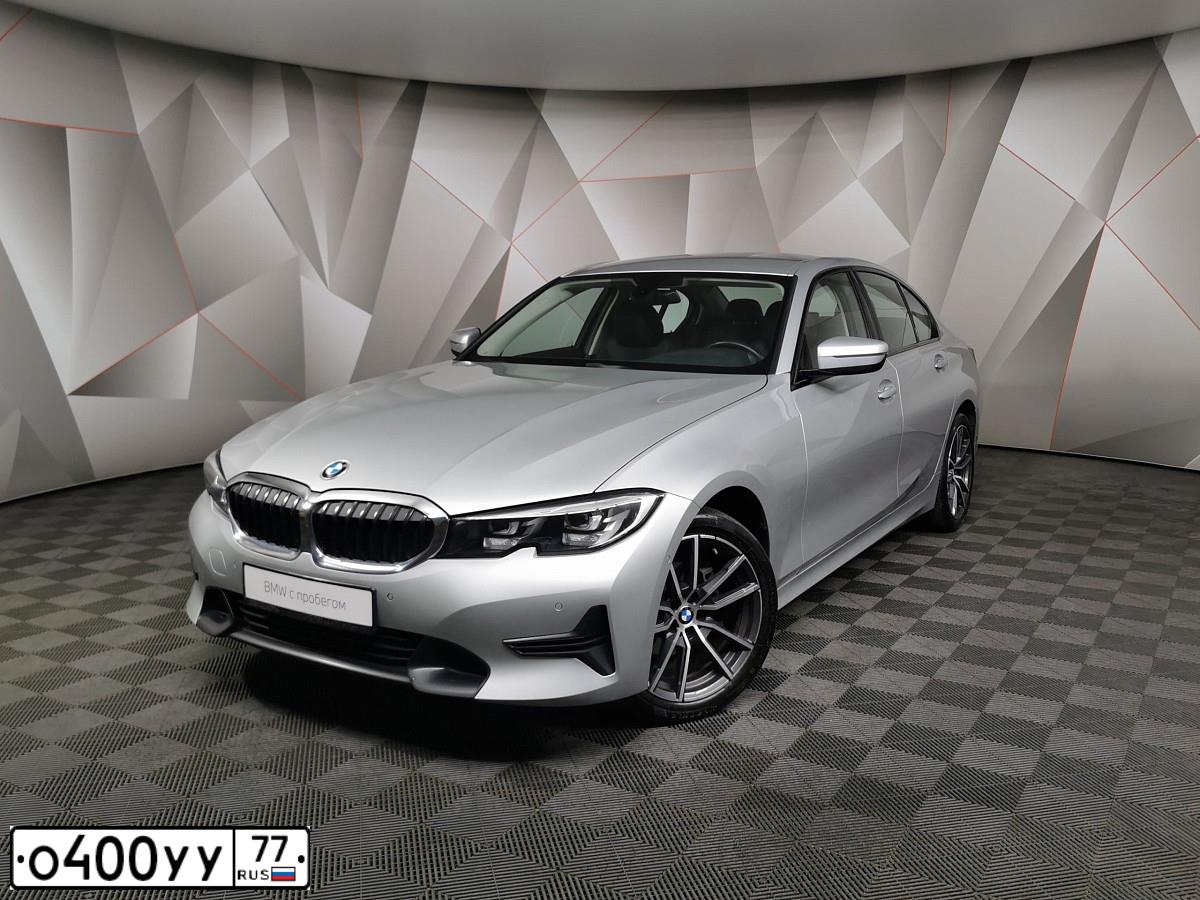 Фото автомобиля BMW SERIE 3, 2020 — госномер Р433АР550. Цвет: Серебристый