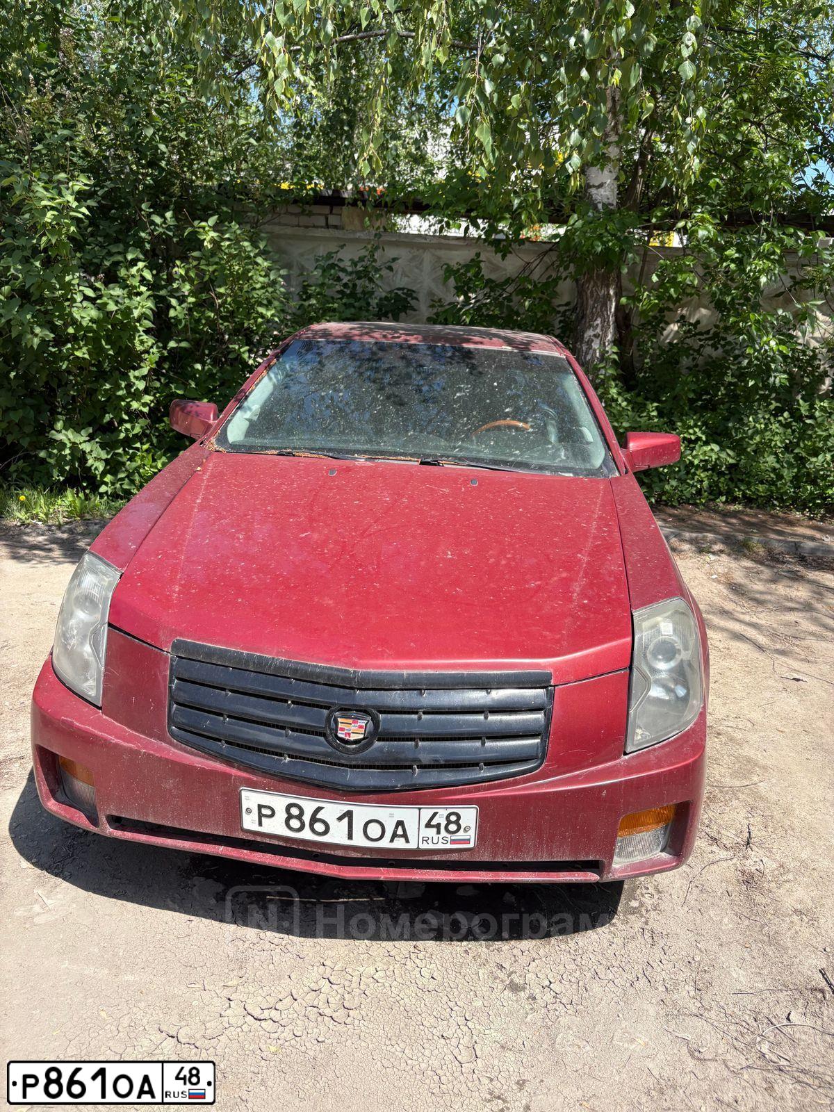 Фото автомобиля CADILLAC CTS, 2006 — госномер Р861ОА48. Цвет: Красный