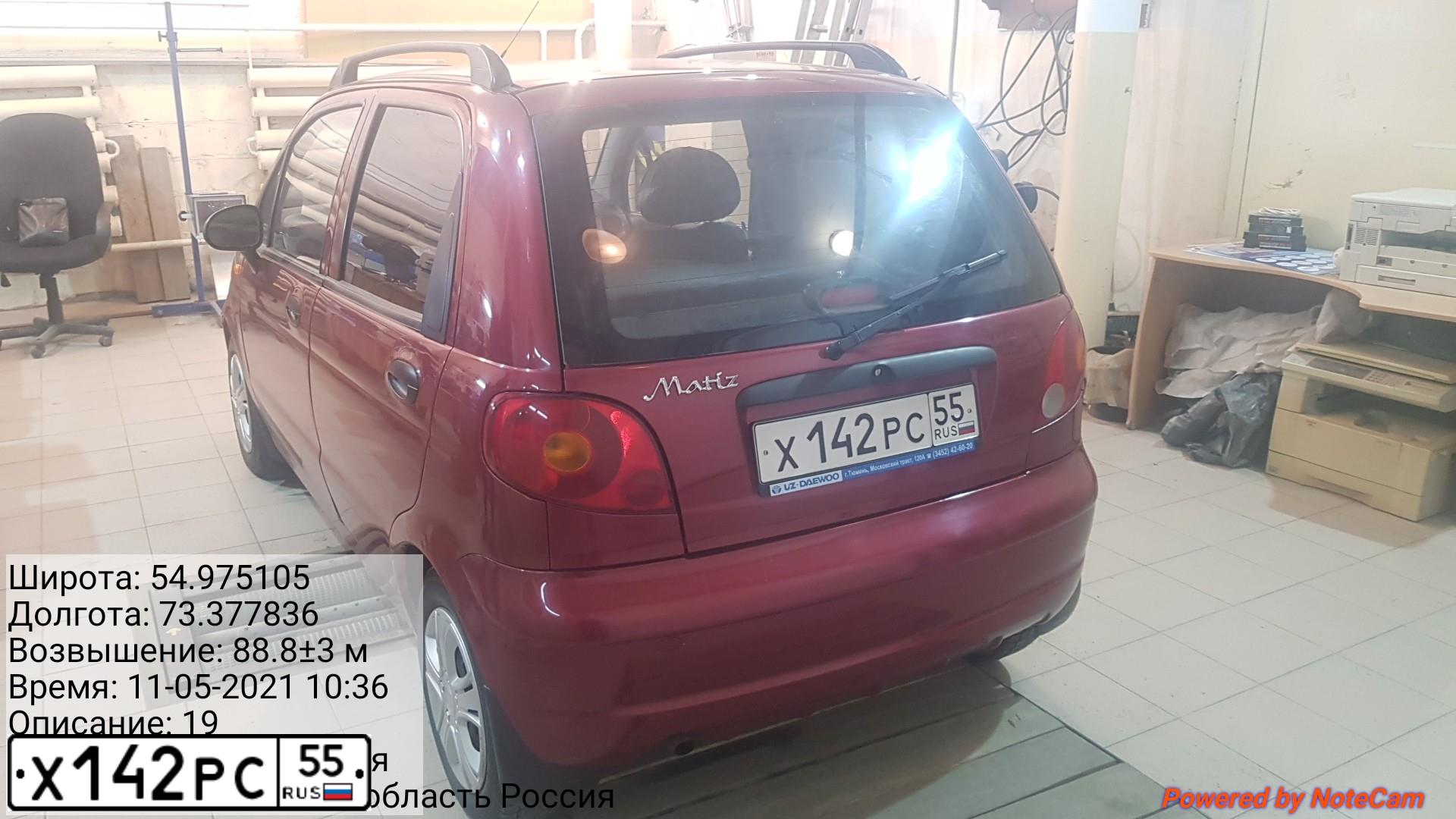 Фото автомобиля DAEWOO MATIZ, 2007 — госномер Х142РС55. Цвет: Красный