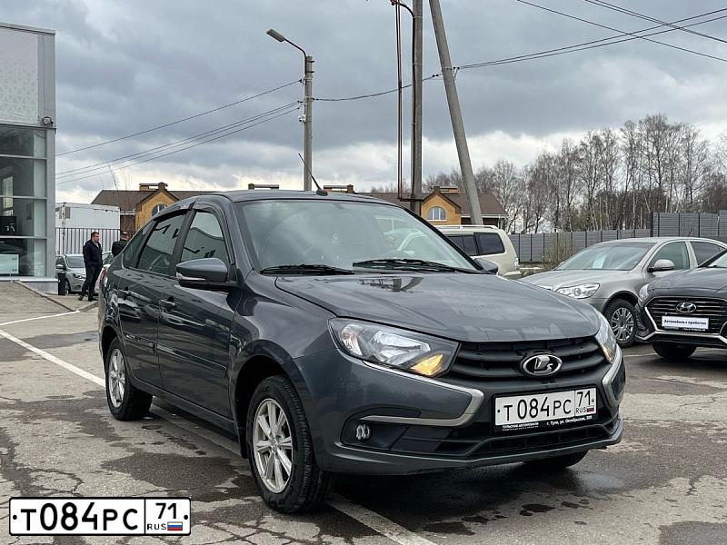 Фото автомобиля LADA 2191 GRANTA, 2019 — госномер Т084РС71. Цвет: СЕРЕБРИСТО-ТЕМНО-СЕРЫЙ