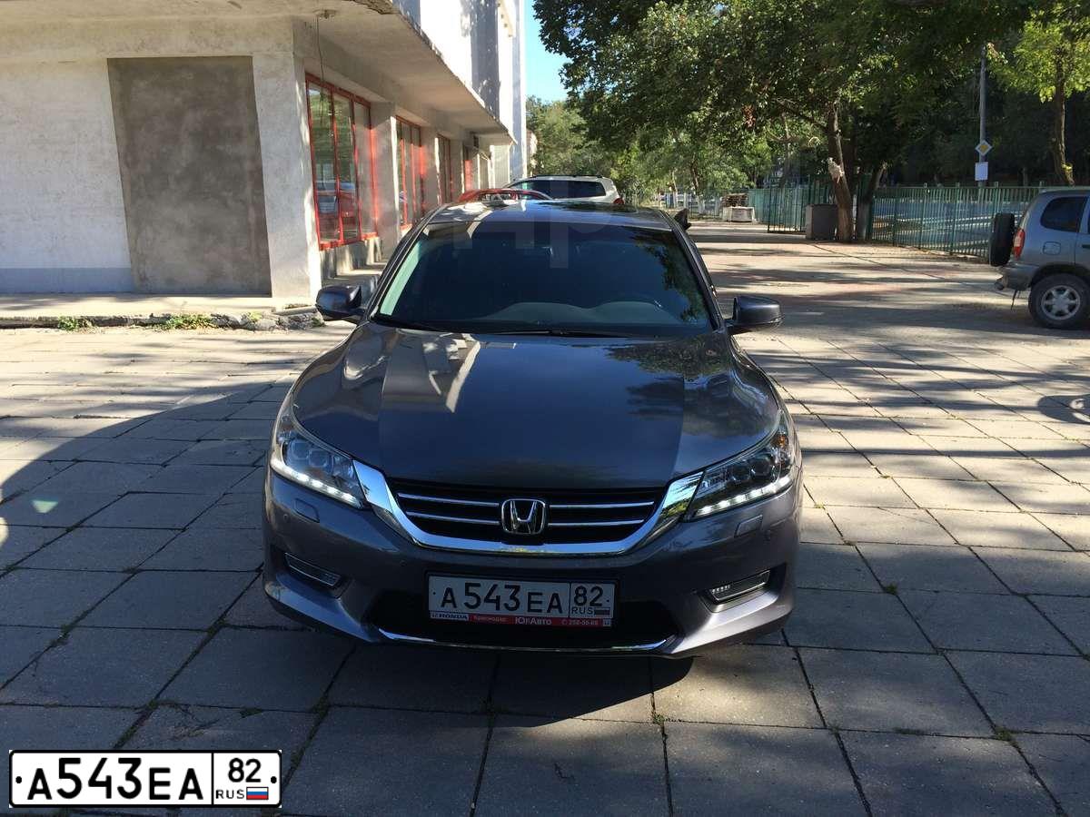 Фото автомобиля HONDA ACCORD, 2013 — госномер А543ЕА82. Цвет: ТЕМНО-СЕРЫЙ