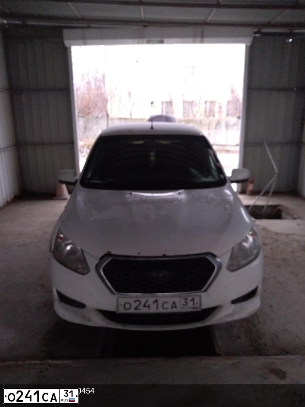Фото автомобиля DATSUN ON-DO, 2015 — госномер Х421РР31. Цвет: Белый