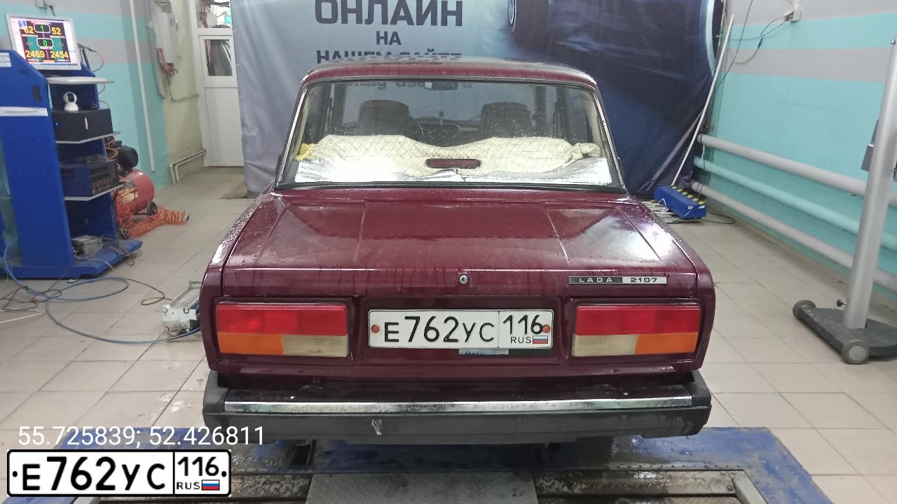 Фото автомобиля LADA 2107, 2008 — госномер О338ХВ716. Цвет: ВИШНЕВЫЙ