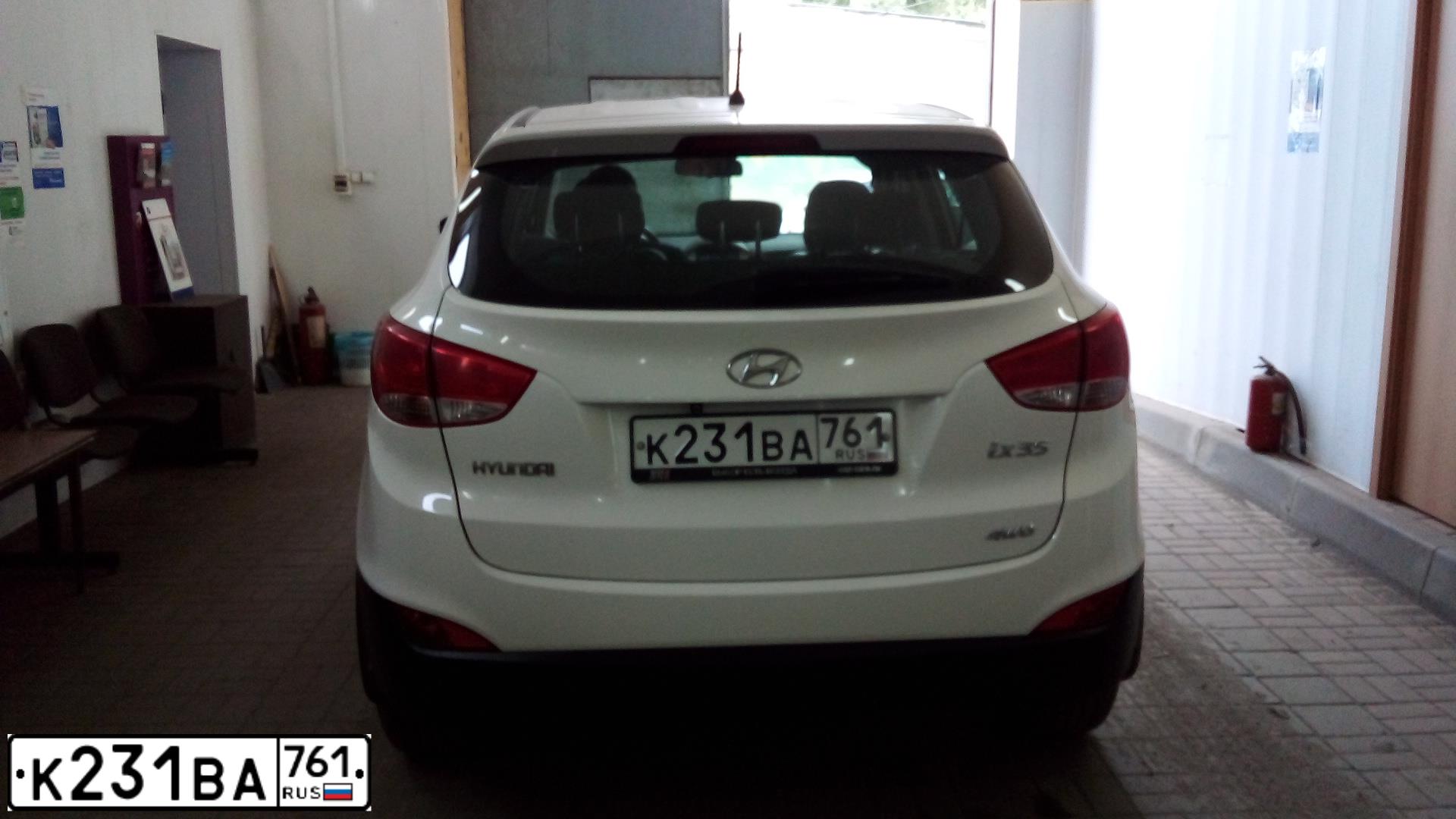 Фото автомобиля HYUNDAI IX35, 2012 — госномер К231ВА761. Цвет: Белый