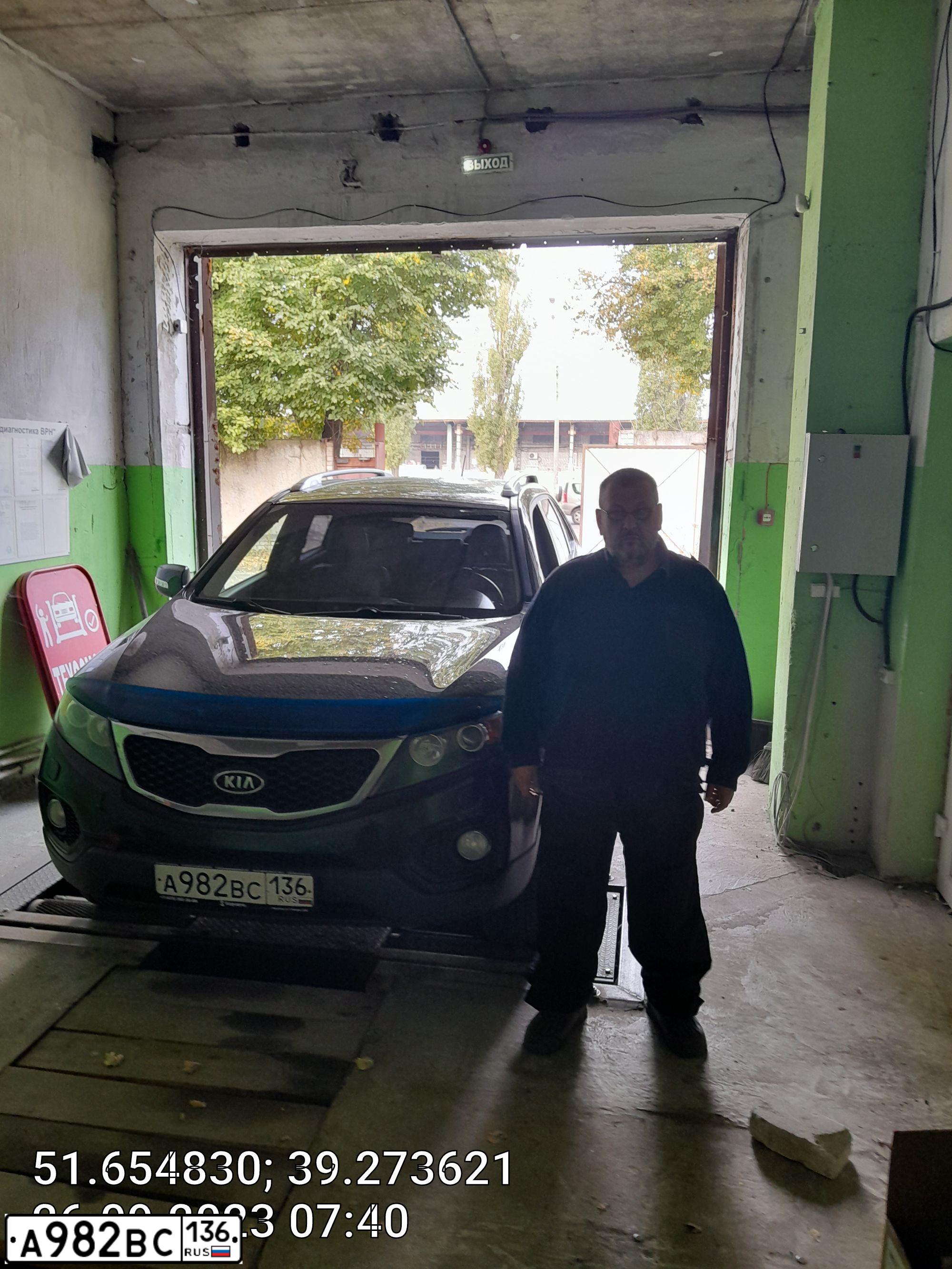 Фото автомобиля KIA SORENTO, 2011 — госномер А982ВС136. Цвет: ЧЕРНЫЙ