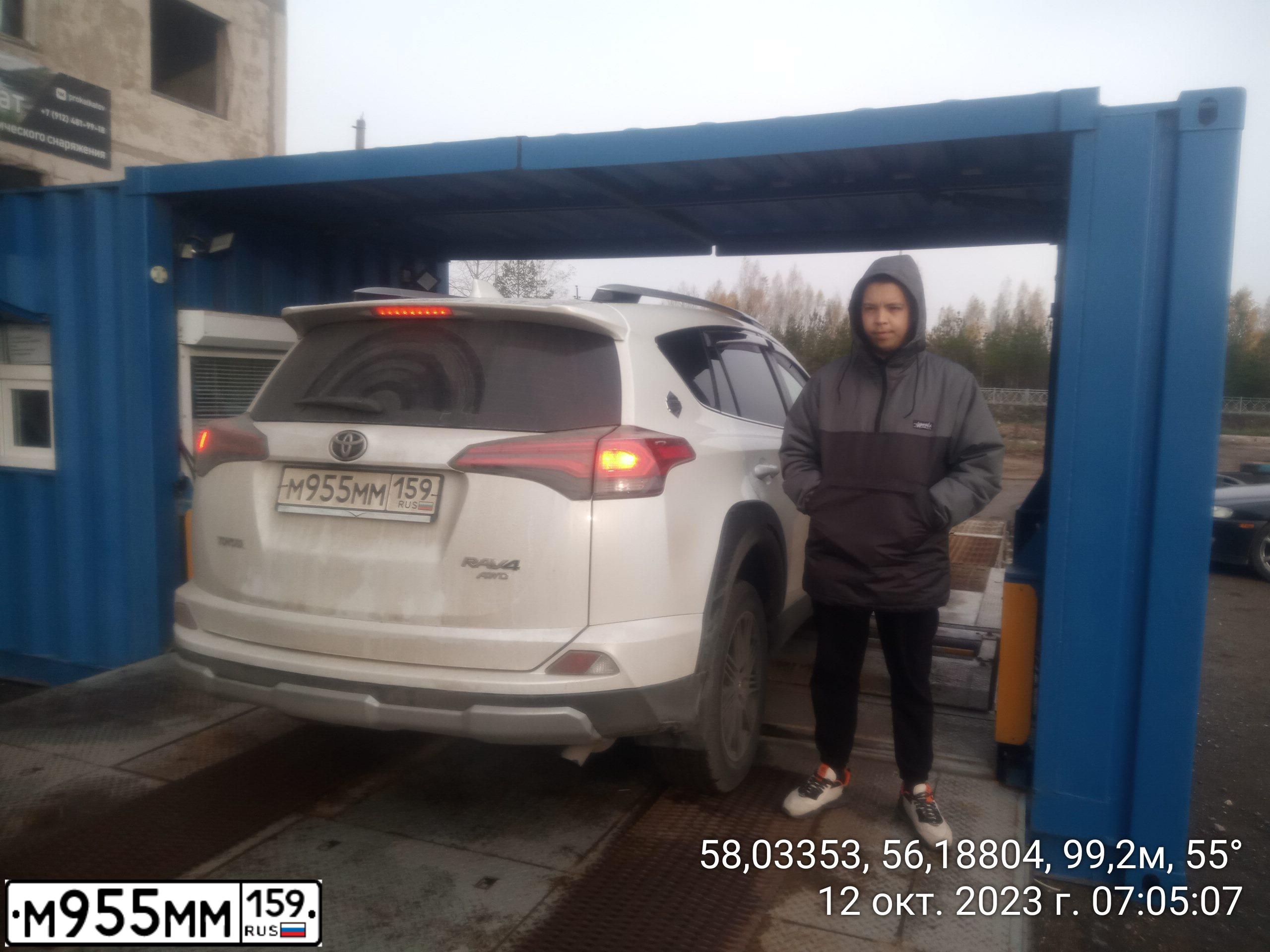 Фото автомобиля TOYOTA RAV4, 2018 — госномер М955ММ159. Цвет: БЕЛЫЙ ПЕРЛАМУТР