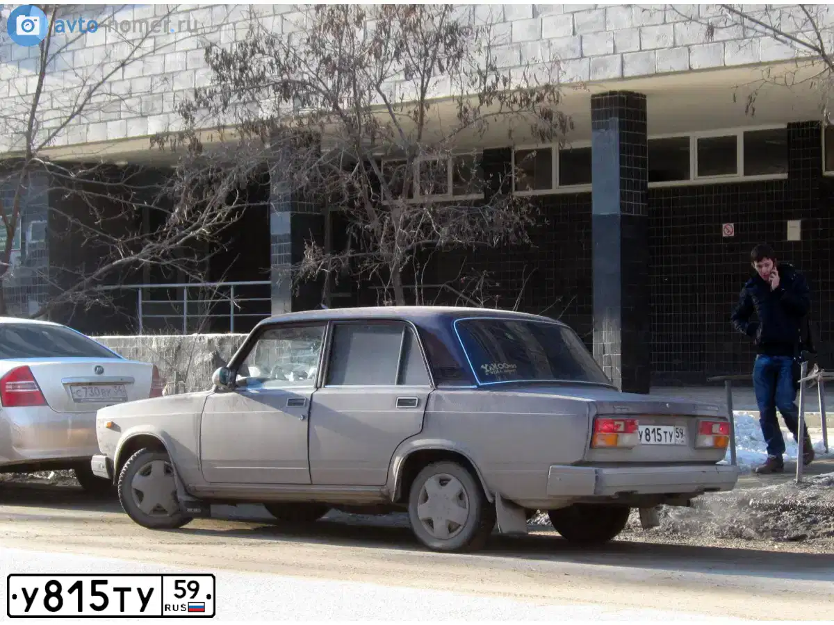 Фото автомобиля LADA 2107, 2007 — госномер У815ТУ59. Цвет: ТЕМНО ВИШНЕВЫЙ