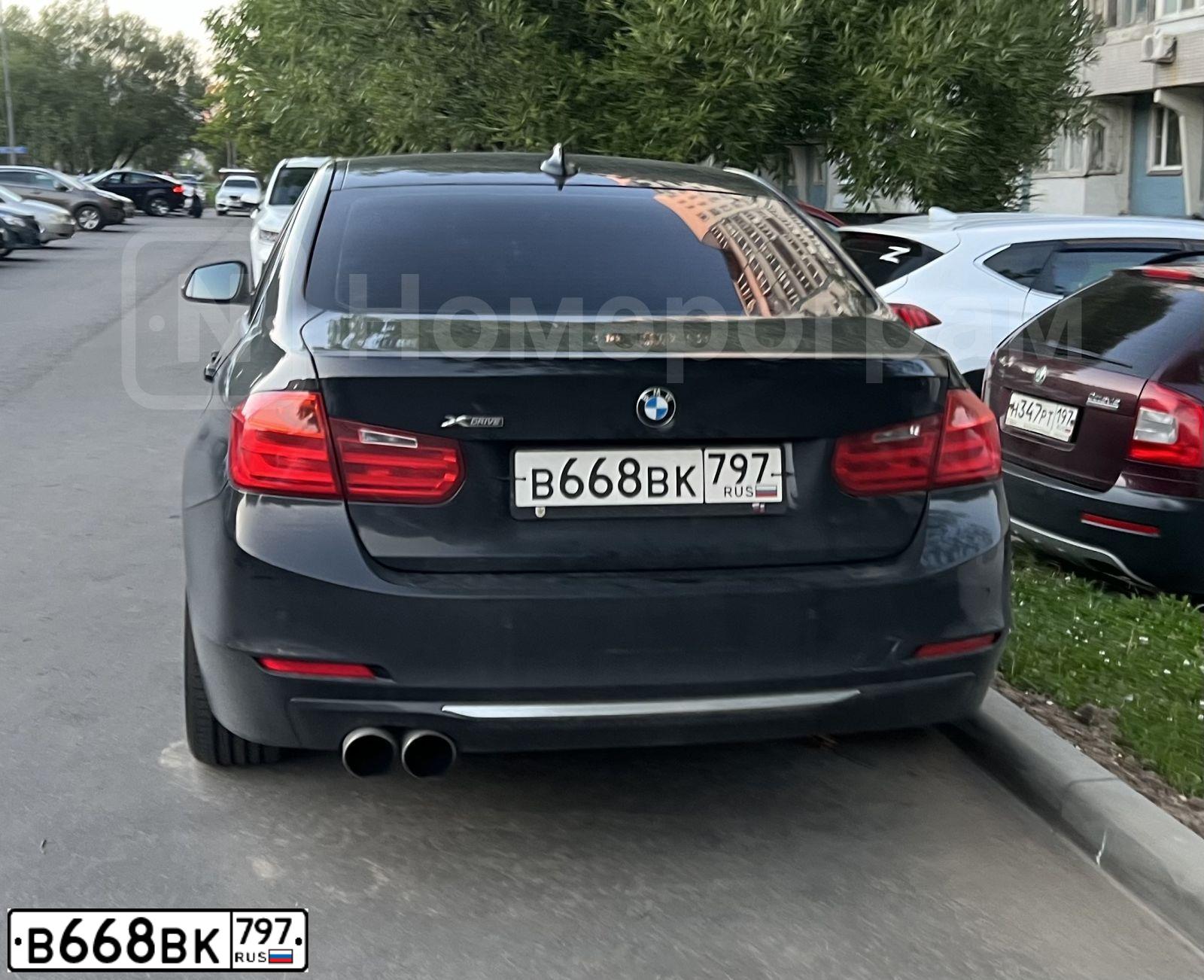 Фото автомобиля BMW SERIE 3, 2014 — госномер В668ВК797. Цвет: ЧЕРНЫЙ