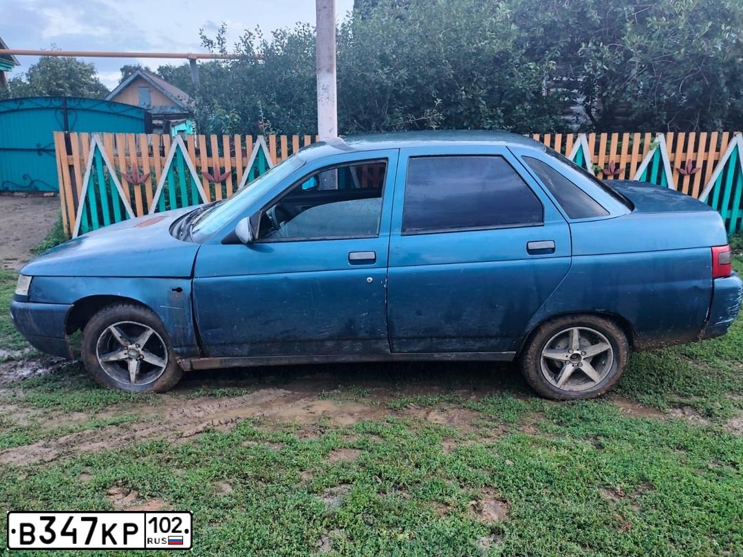 Фото автомобиля LADA 2110, 2004 — госномер В347КР102. Цвет: СИНЕ-ЗЕЛЕНЫЙ