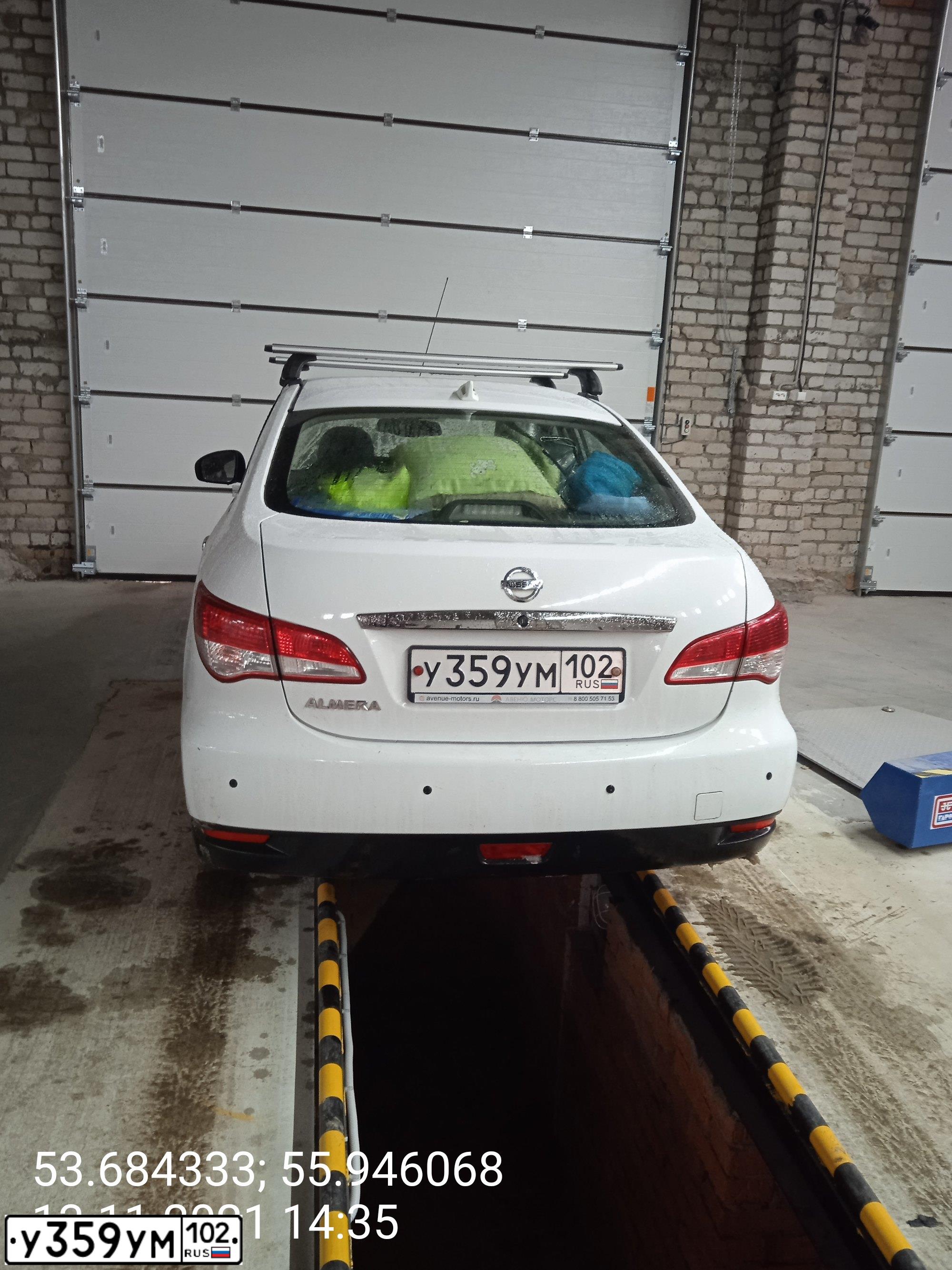 Фото автомобиля NISSAN ALMERA /AVTOVAZ/, 2017 — госномер У359УМ102. Цвет: Белый