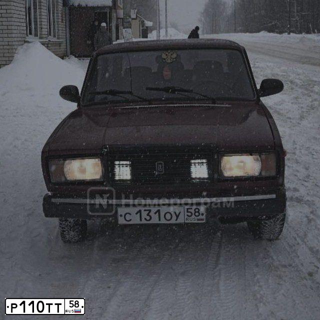 Фото автомобиля LADA 2107 LADA, 2008 — госномер Р110ТТ58. Цвет: ТЕМНО-ВИШНЕВЫЙ