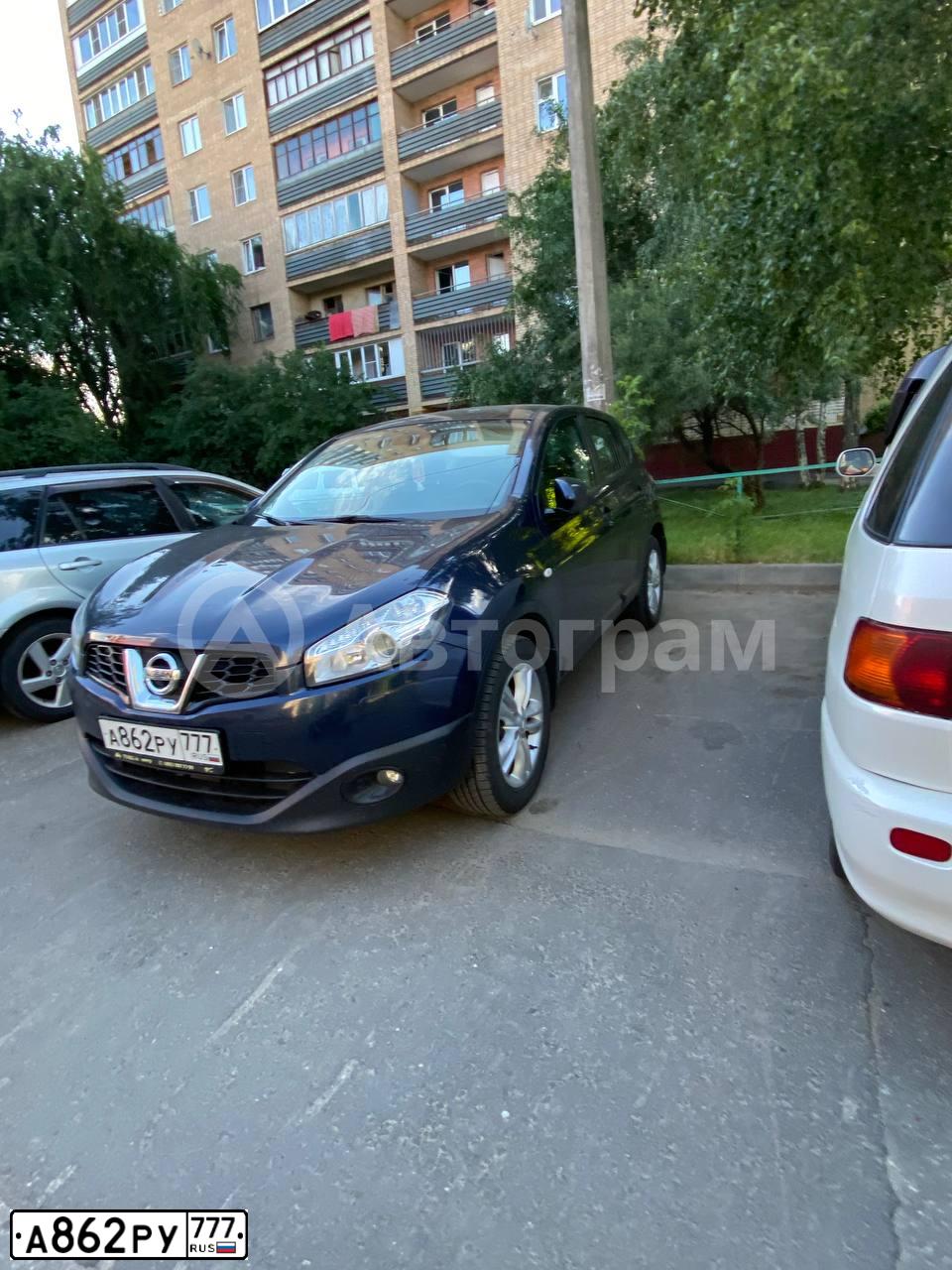 Фото автомобиля NISSAN QASHQAI, 2012 — госномер А862РУ777. Цвет: ТЕМНО-СИНИЙ