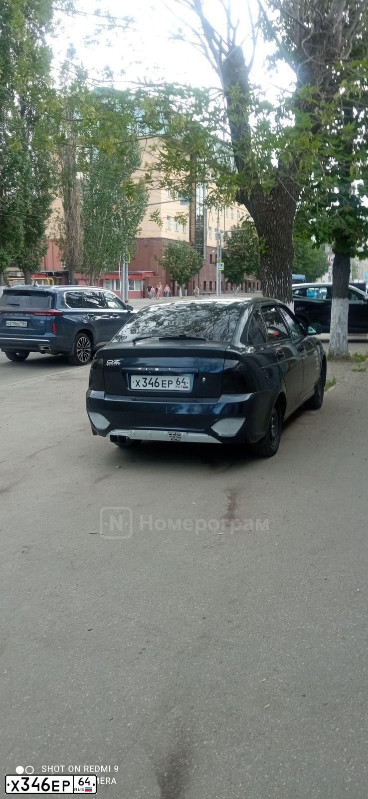 Фото автомобиля VAZ LАDА217230 РRIОRА, 2008 — госномер Х346ЕР64. Цвет: ЧЕРНЫЙ