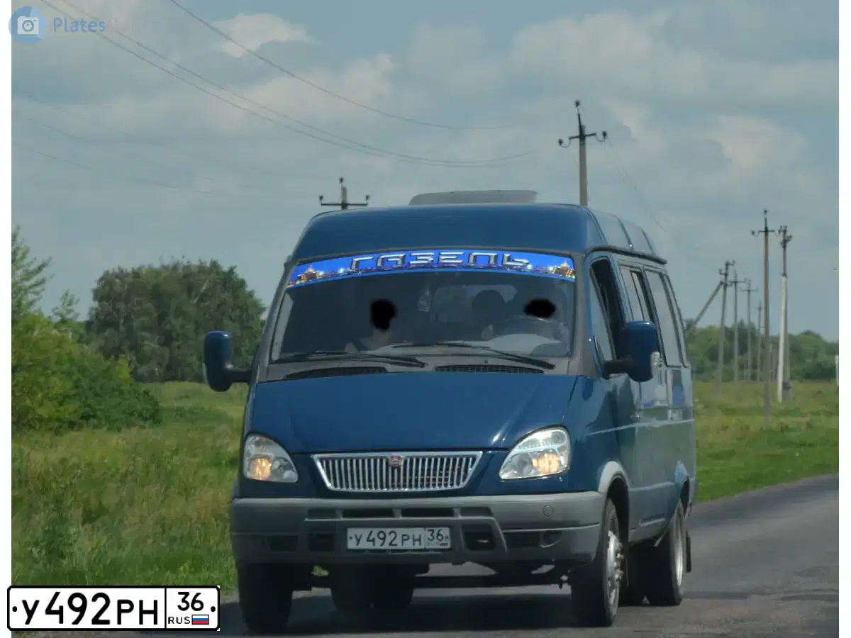 Фото автомобиля GAZ 3221 EL, 2006 — госномер У492РН36. Цвет: СИНИЙ