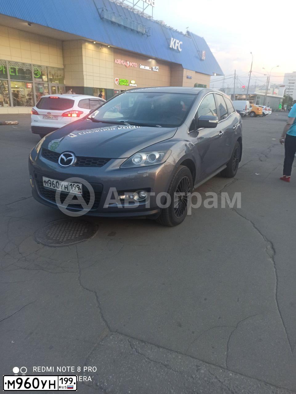 Фото автомобиля MAZDA CX-7, 2007 — госномер М960УН199. Цвет: СЕРЫЙ