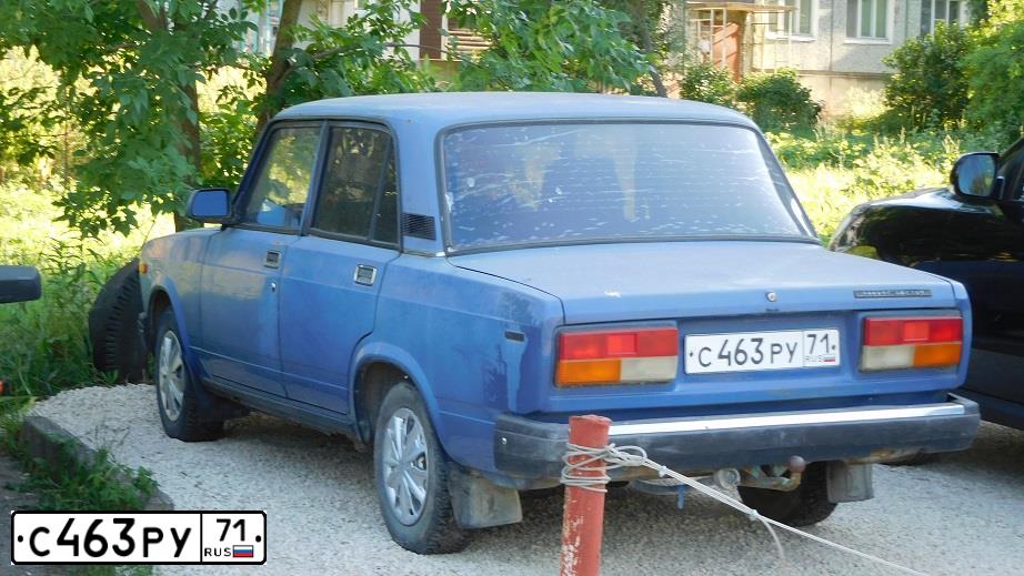 Фото автомобиля LADA 2107, 2003 — госномер С463РУ71. Цвет: СИНИЙ
