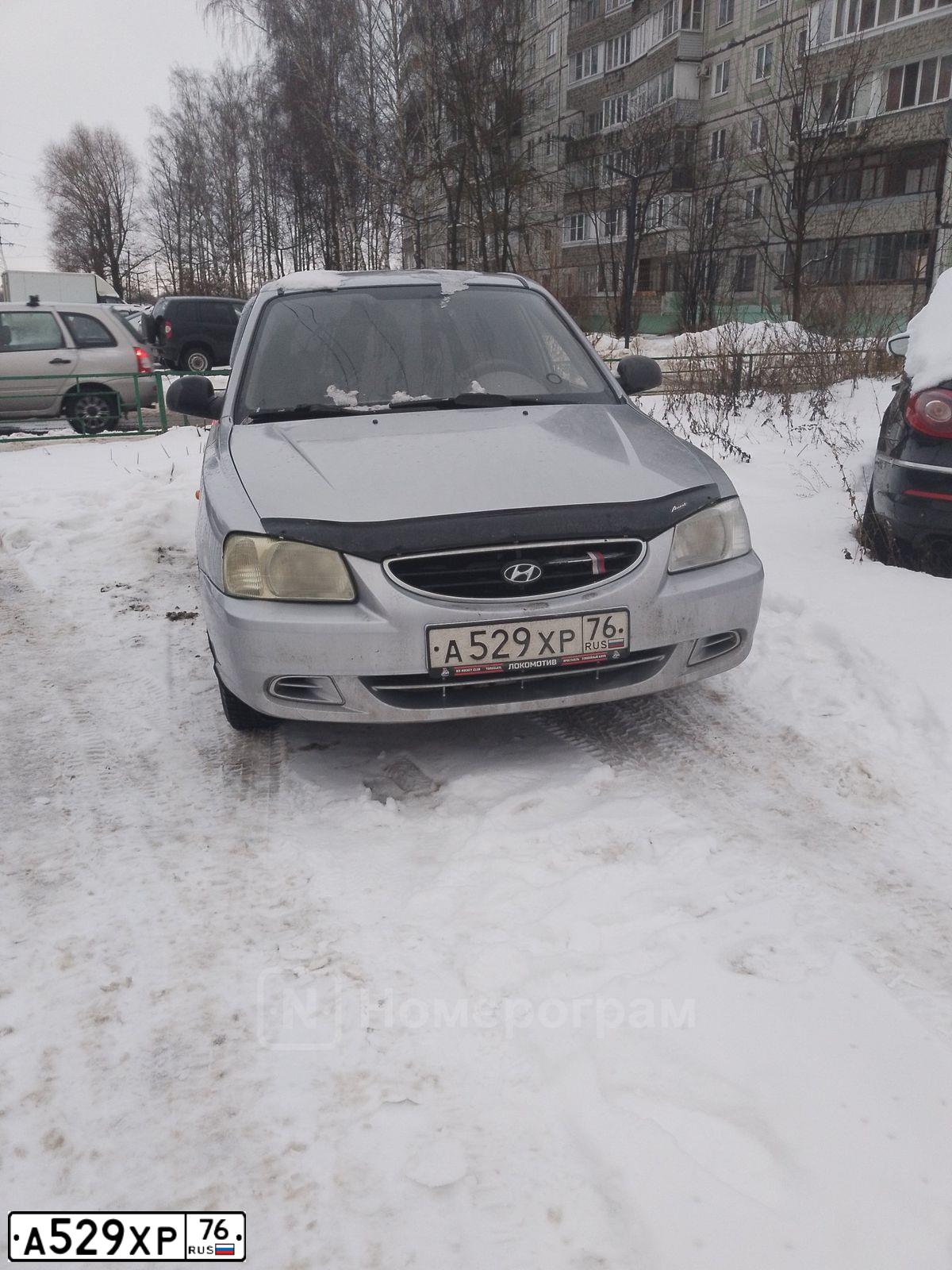 Фото автомобиля TAGAZ ACCENT, 2008 — госномер А529ХР76. Цвет: СЕРЫЙ