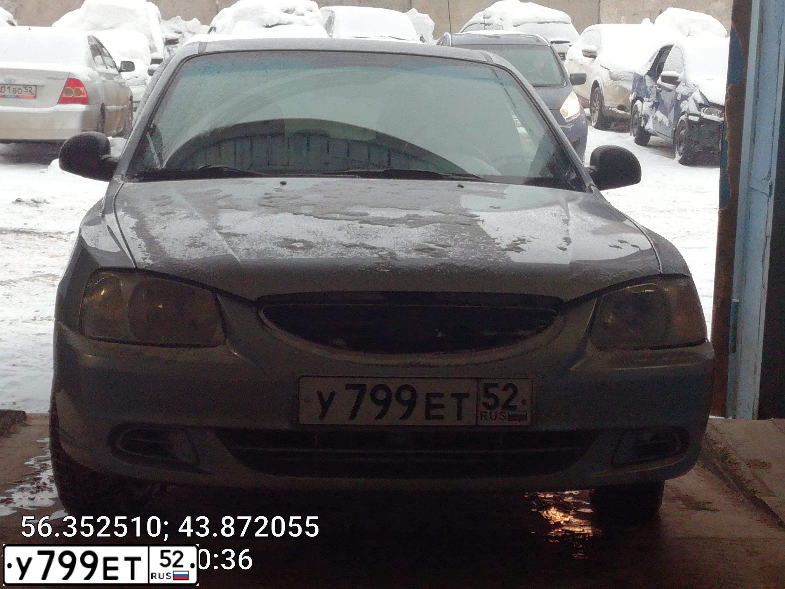 Фото автомобиля TAGAZ ACCENT, 2007 — госномер Х552ВО152. Цвет: Серебристый