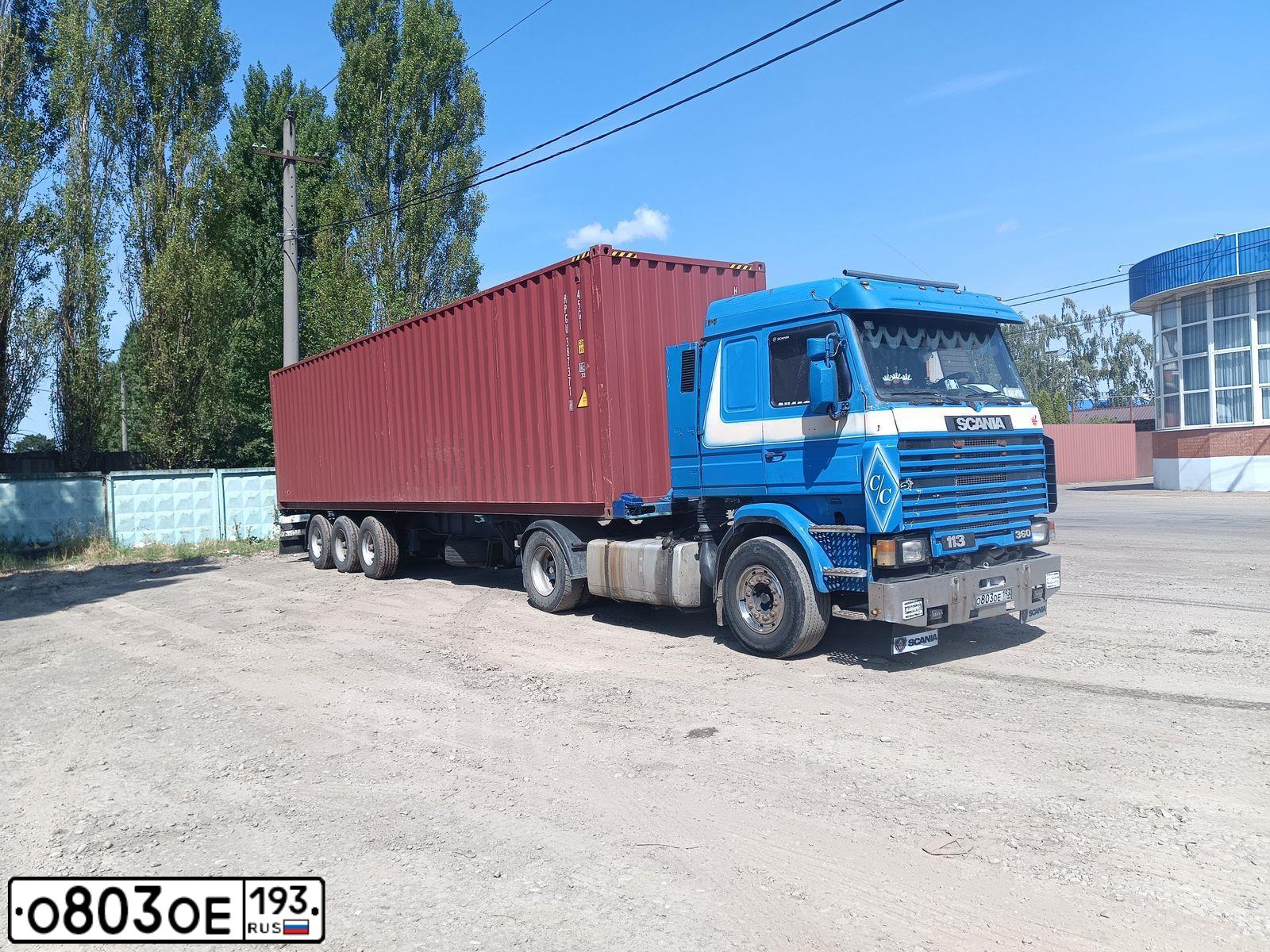 Фото автомобиля SCANIA SERIE R /4X2/, 1993 — госномер О803ОЕ193. Цвет: синий