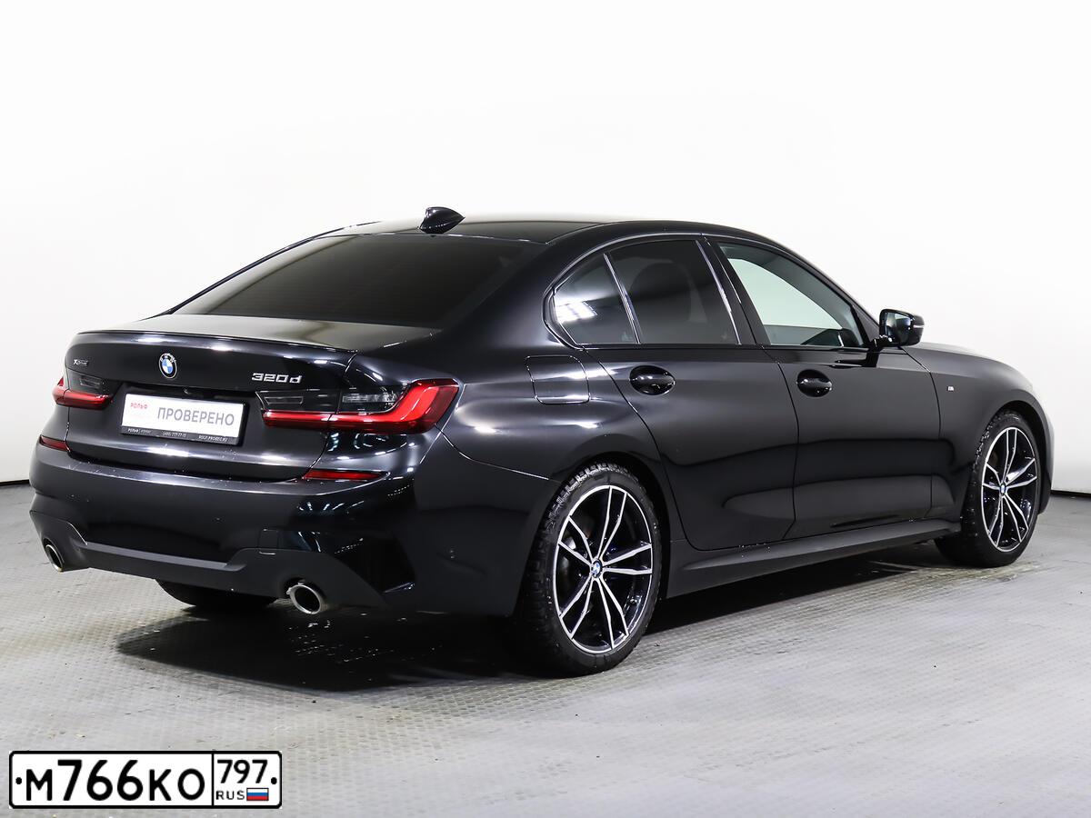 Фото автомобиля BMW 320D, 2021 — госномер Е663КУ977. Цвет: ЧЕРНЫЙ