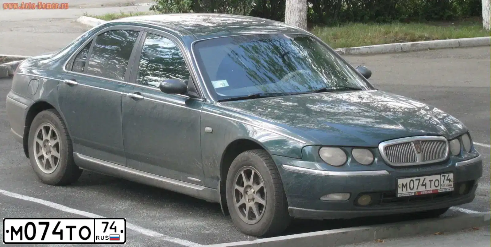 Фото автомобиля ROVER 75, 2000 — госномер М074ТО74. Цвет: ЗЕЛЕНЫЙ