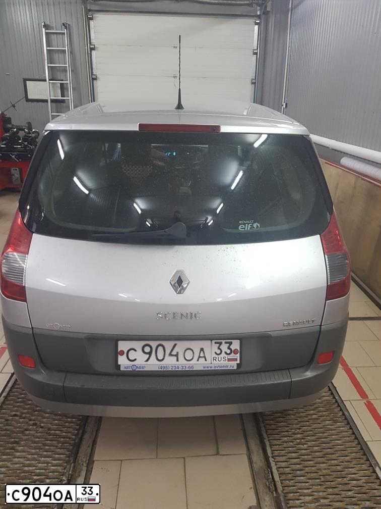 Фото автомобиля RENAULT MEGANE /GRAND/ SCENIC, 2007 — госномер С904ОА33. Цвет: СЕРО-ГОЛУБОЙ