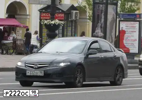 Фото автомобиля HONDA ACCORD, 2007 — госномер Р222ОС98. Цвет: ТЕМНО-СЕРЫЙ