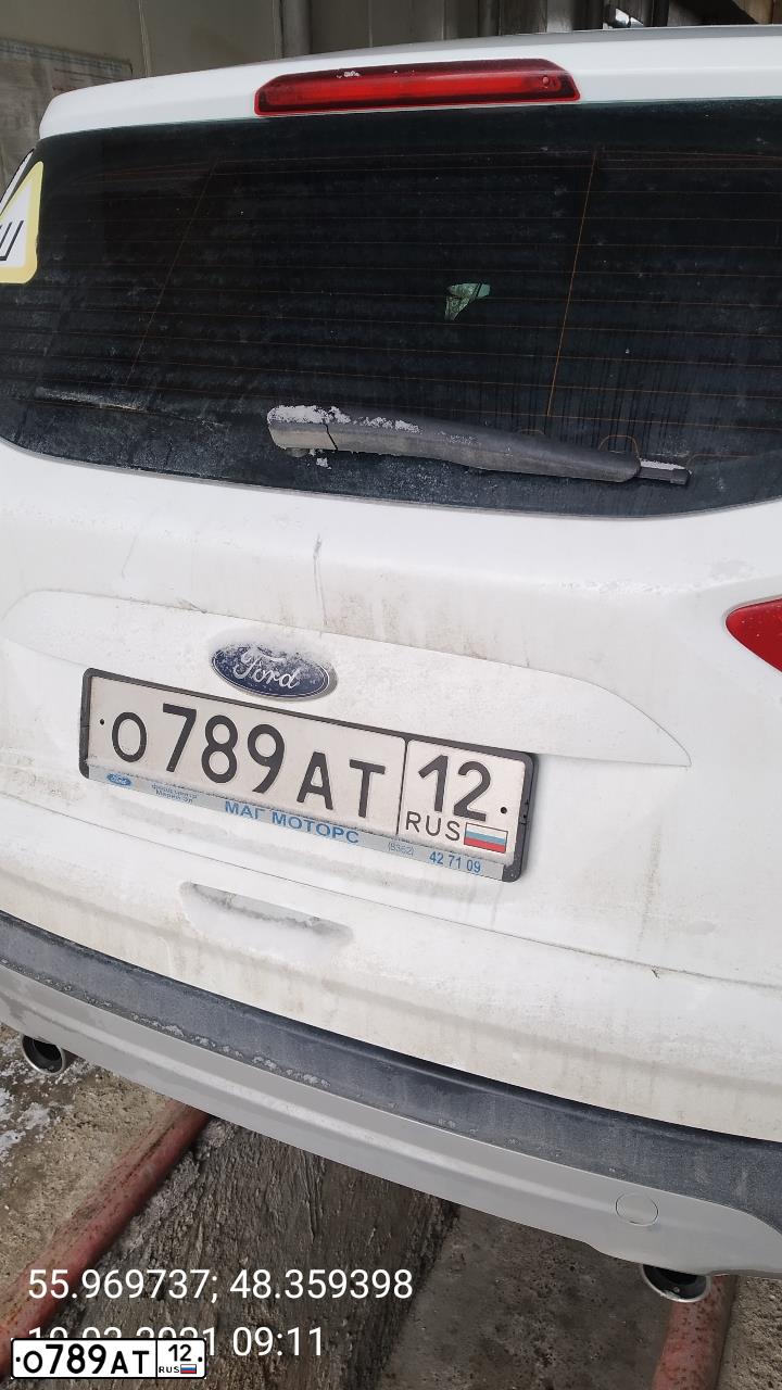 Фото автомобиля FORD KUGA, 2016 — госномер О789АТ12. Цвет: БЕЛЫЙ