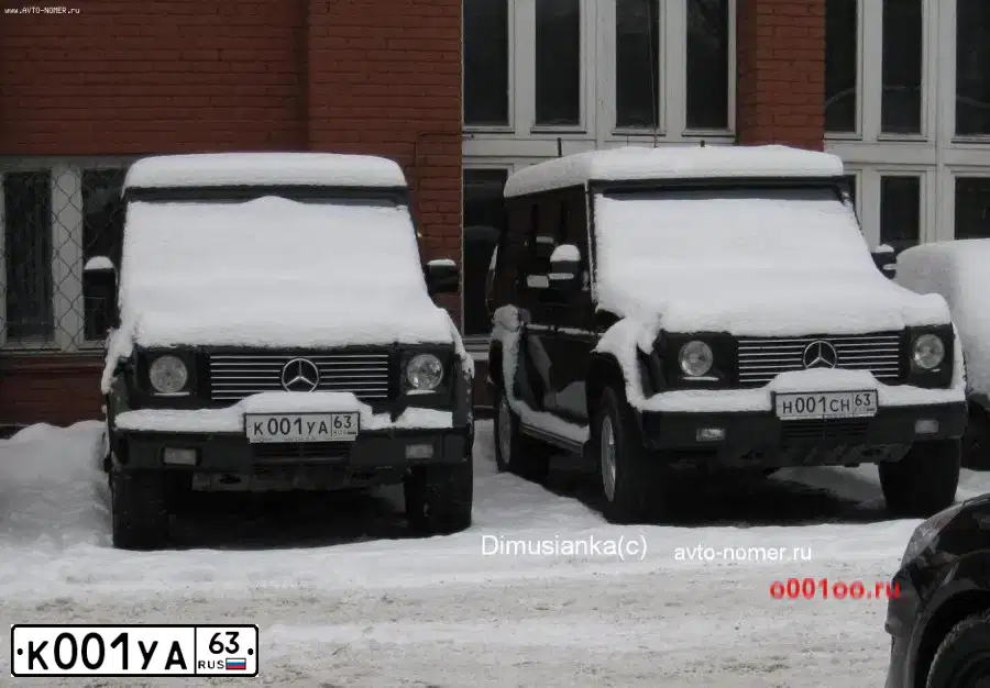 Фото автомобиля MERCEDES G-KLASSE, 2001 — госномер К001УА63. Цвет: ЧЕРНЫЙ