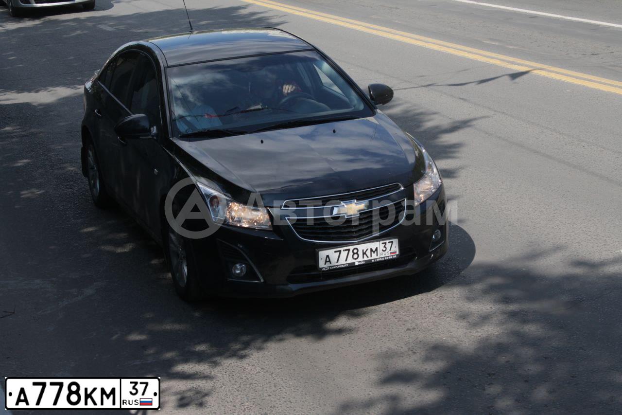 Фото автомобиля CHEVROLET CRUZE, 2013 — госномер А778КМ37. Цвет: ЧЕРНЫЙ