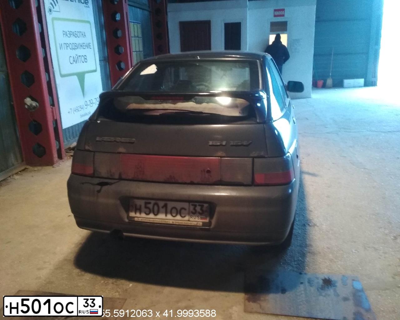 Фото автомобиля LADA 2112, 2006 — госномер Н540СА33. Цвет: СЕРЕБРИСТО-ЧЕРНЫЙ