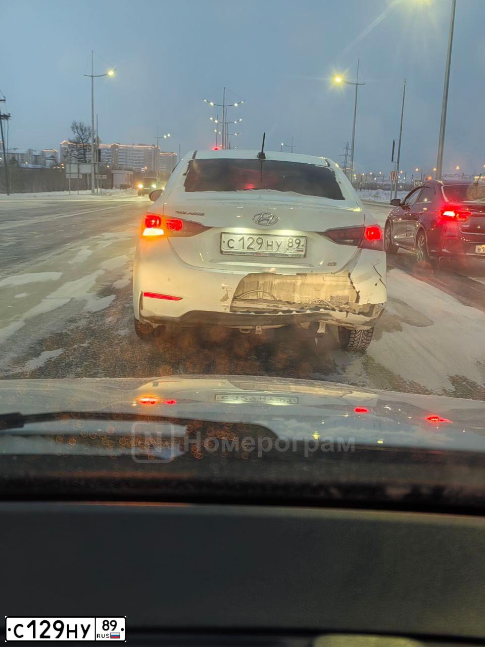 Фото автомобиля HYUNDAI SOLARIS, 2019 — госномер С129НУ89. Цвет: Белый