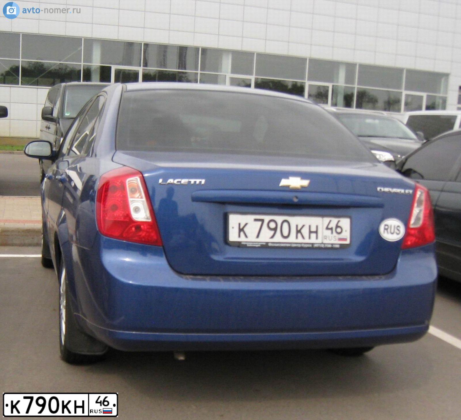 Фото автомобиля CHEVROLET LACETTI, 2008 — госномер К790КН46. Цвет: синий