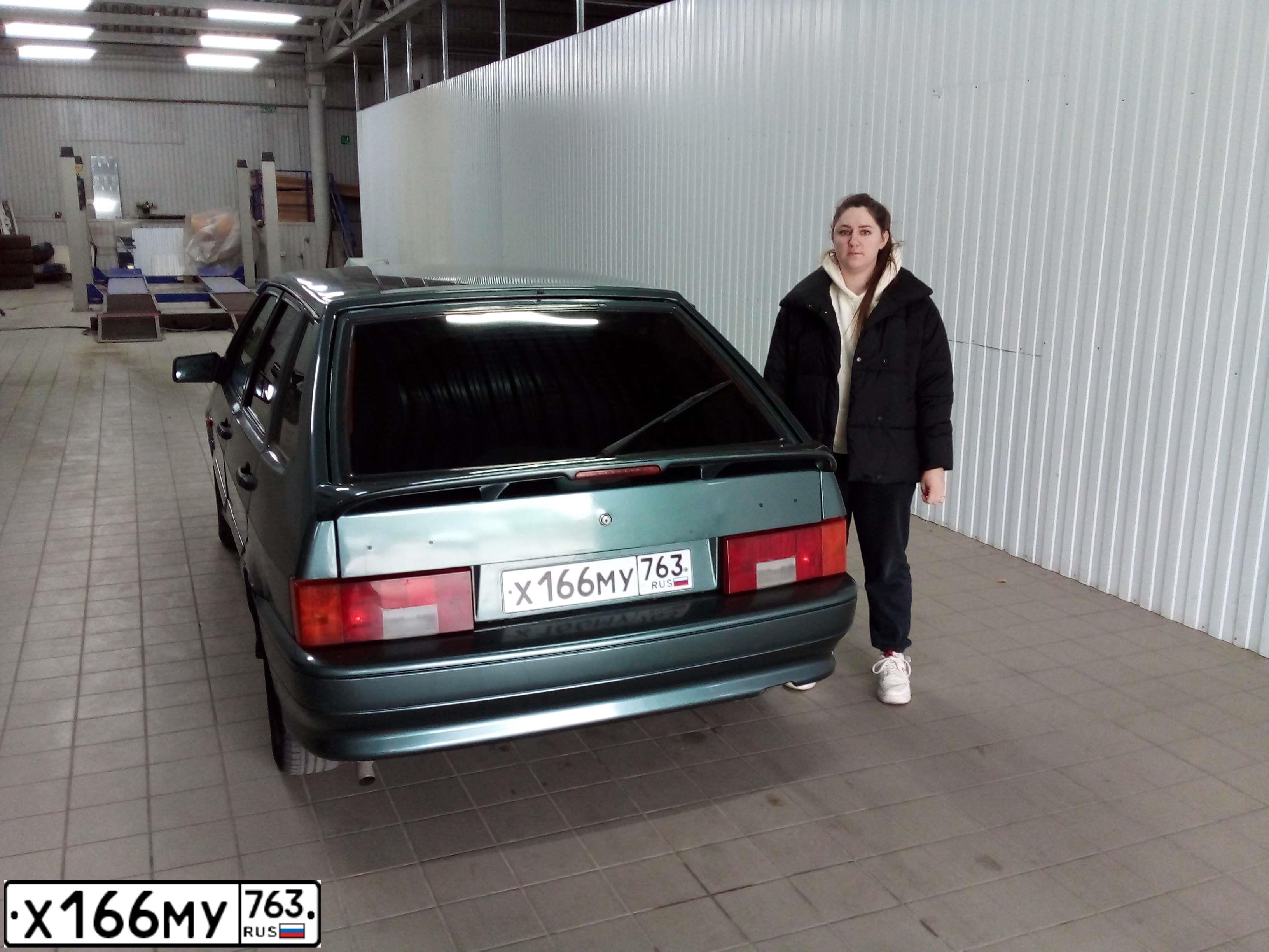 Фото автомобиля LADA 2114 SAMARA, 2008 — госномер Х166МУ763. Цвет: Серо-сине-зеленый