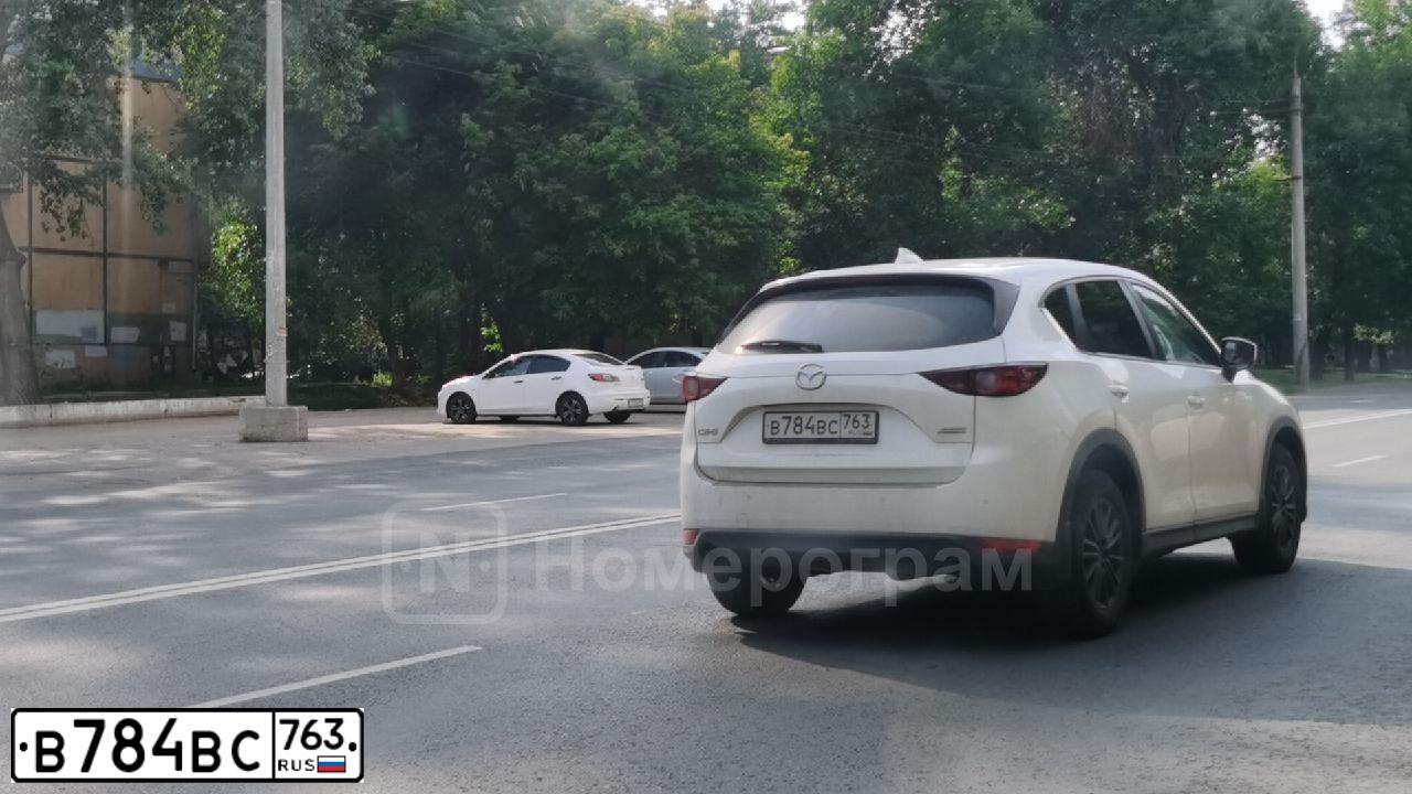 Фото автомобиля MAZDA CX-5, 2019 — госномер В784ВС763. Цвет: БЕЛЫЙ ПЕРЛАМУТР