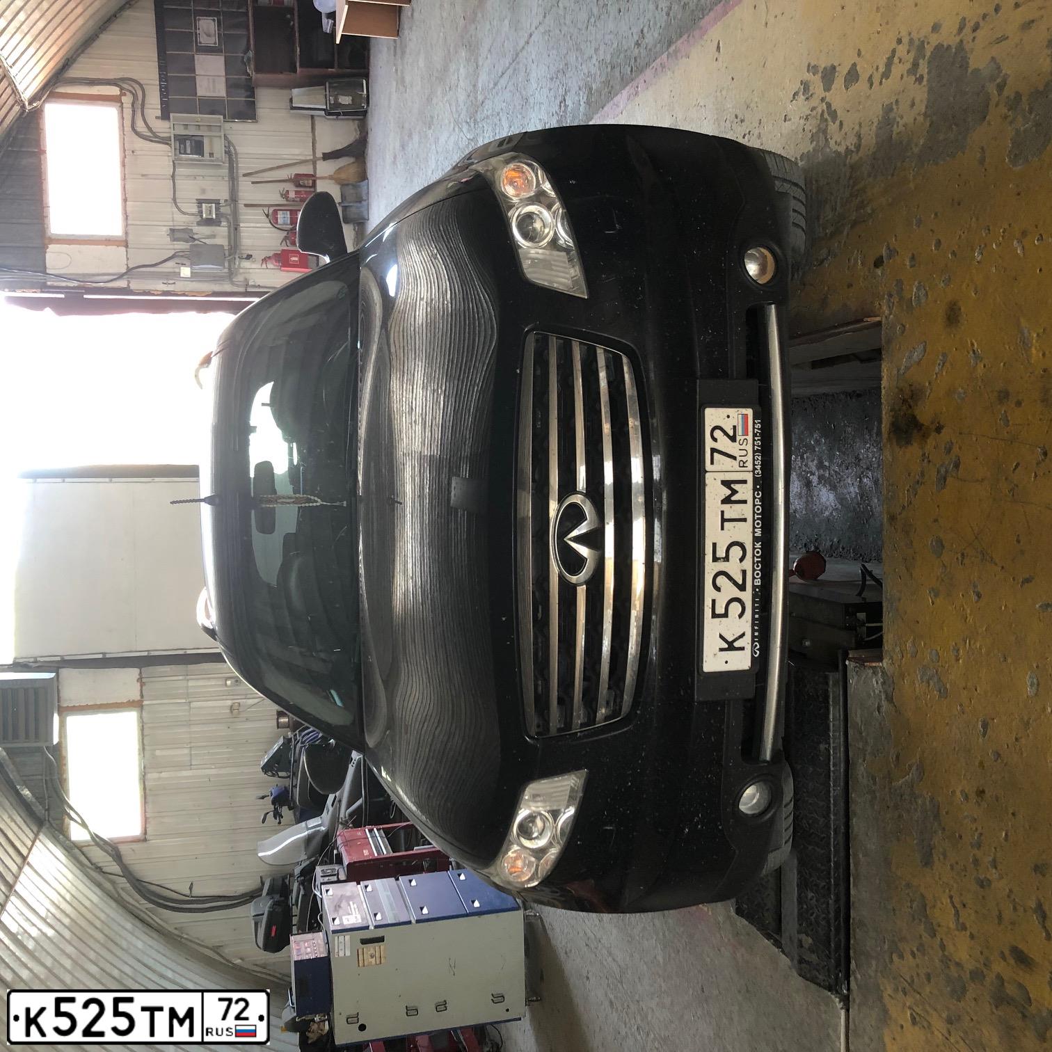 Фото автомобиля INFINITI QX70 /FX/, 2007 — госномер К525ТМ72. Цвет: ЧЕРНЫЙ